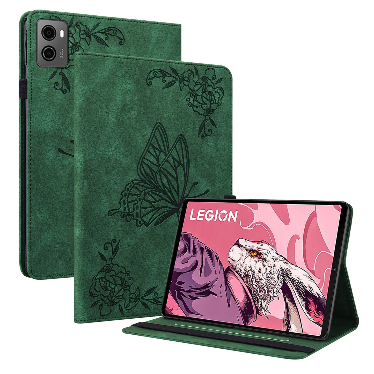 For Lenovo Legion Y700 (2023) Case PU Leather Imprinted Card Holder Stand Tablet Cover