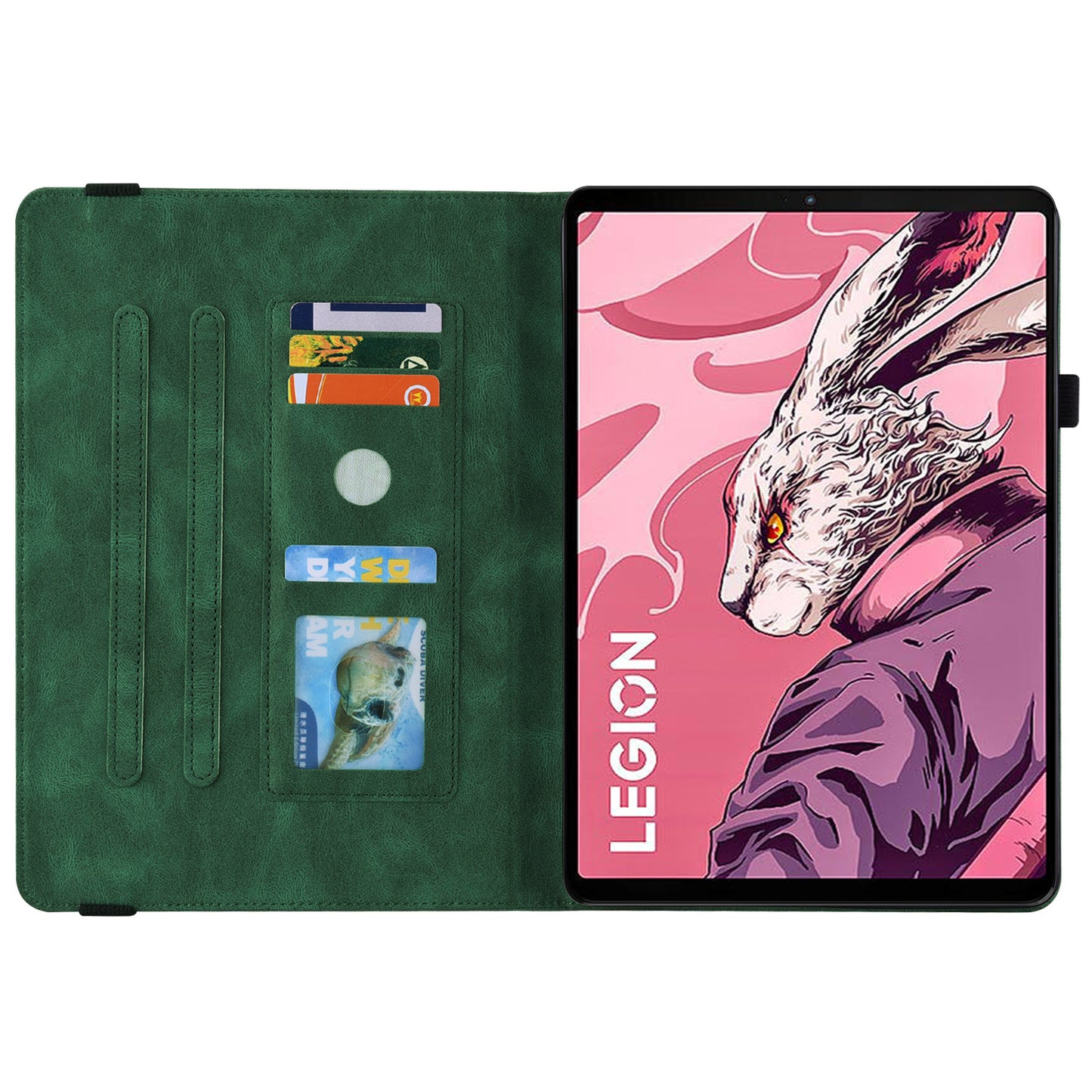 For Lenovo Legion Y700 (2023) Case PU Leather Imprinted Card Holder Stand Tablet Cover