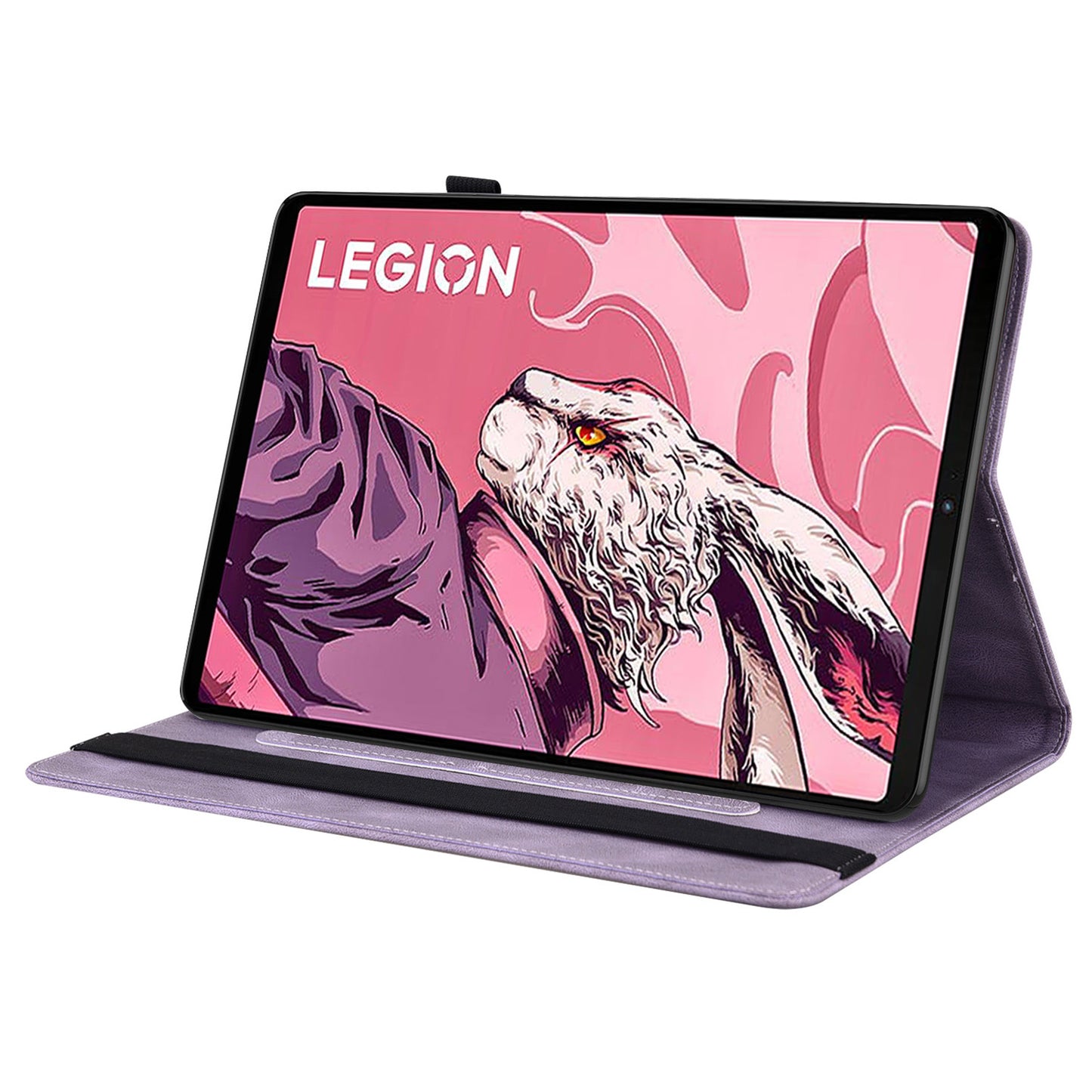 For Lenovo Legion Y700 (2023) Case PU Leather Imprinted Card Holder Stand Tablet Cover