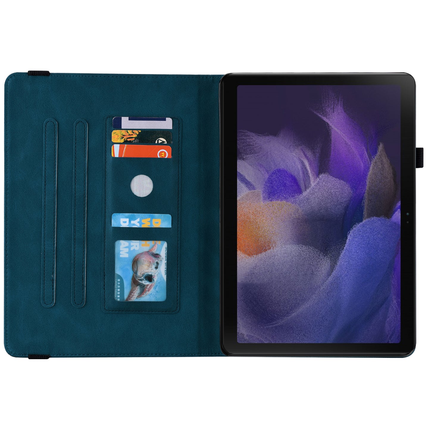 For Samsung Galaxy Tab A9 Leather Case Butterfly Flower Imprinted Tablet Cover