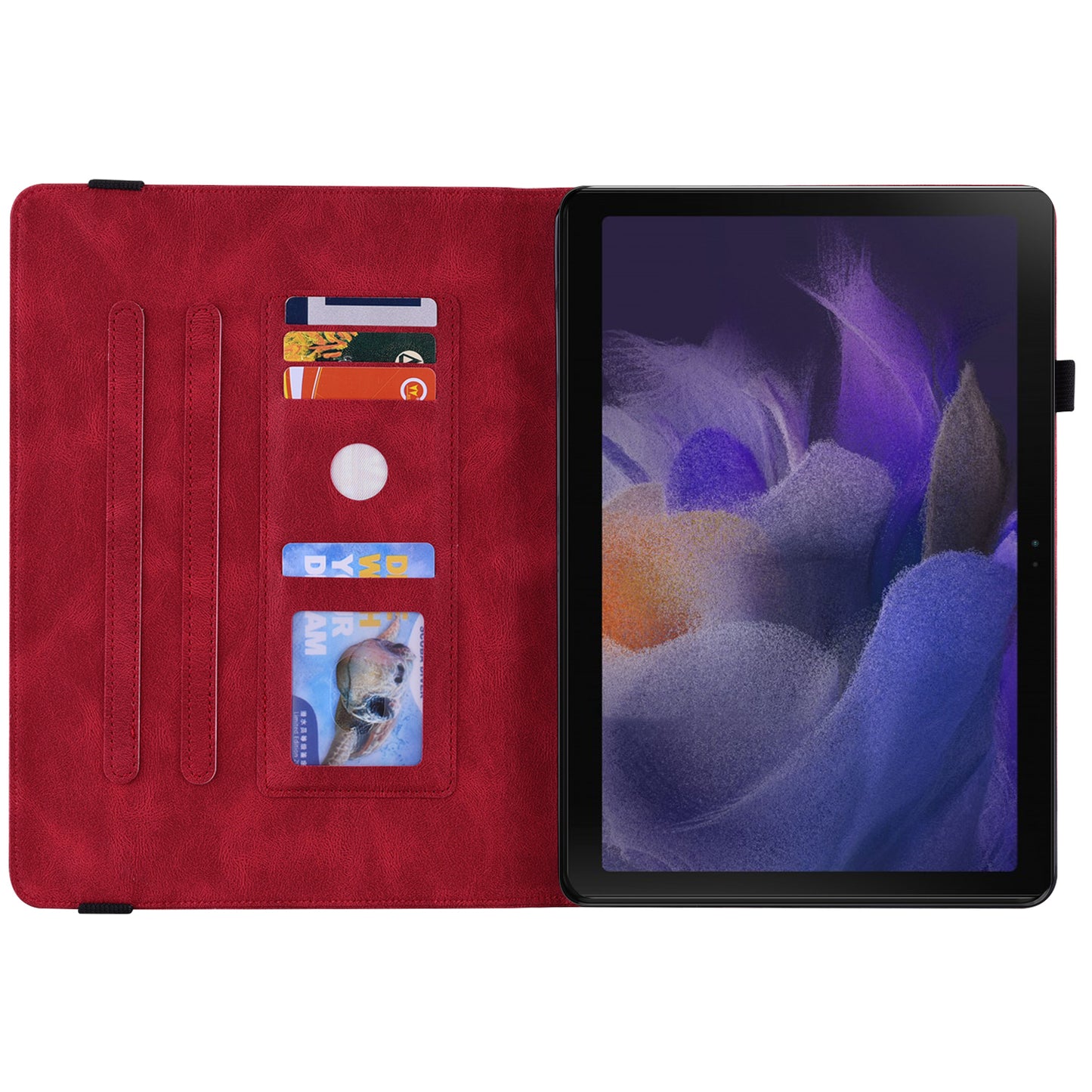 For Samsung Galaxy Tab A9 Leather Case Butterfly Flower Imprinted Tablet Cover