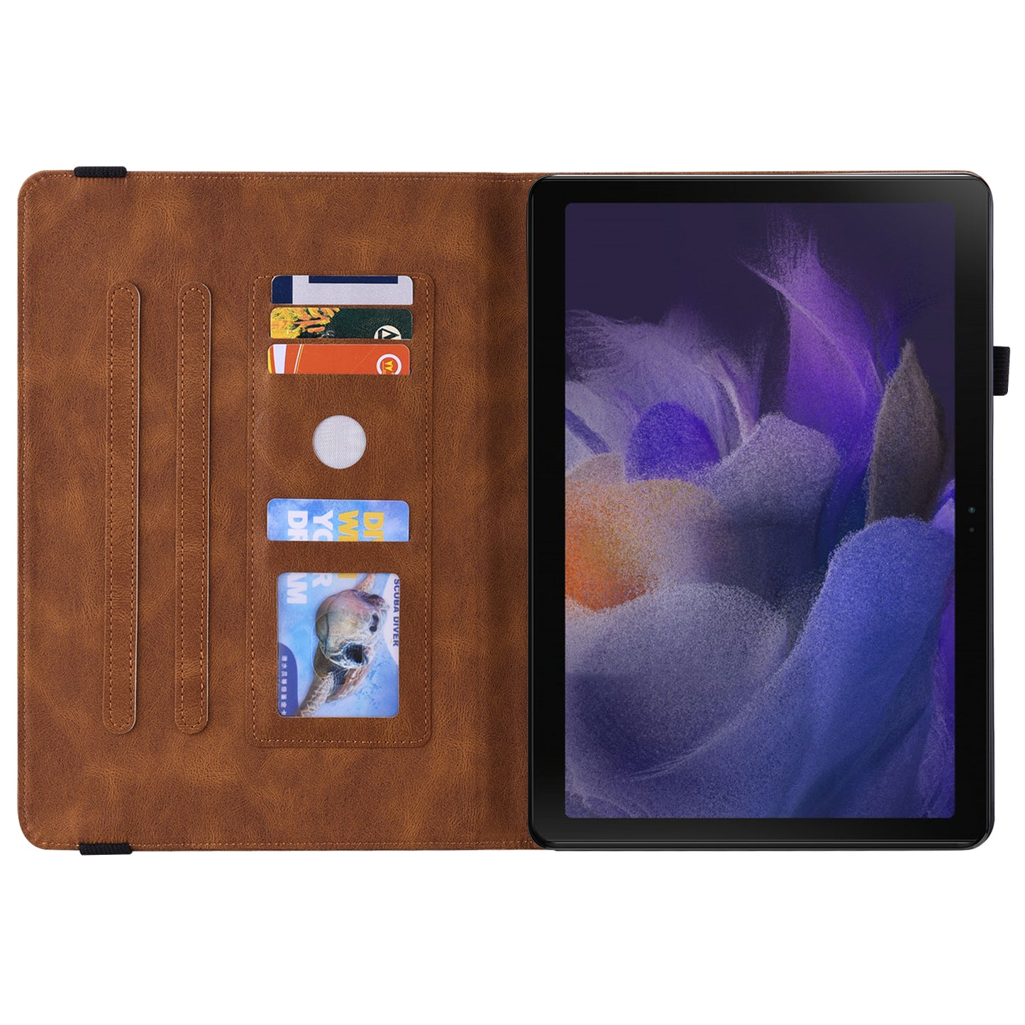 For Samsung Galaxy Tab A9 Leather Case Butterfly Flower Imprinted Tablet Cover