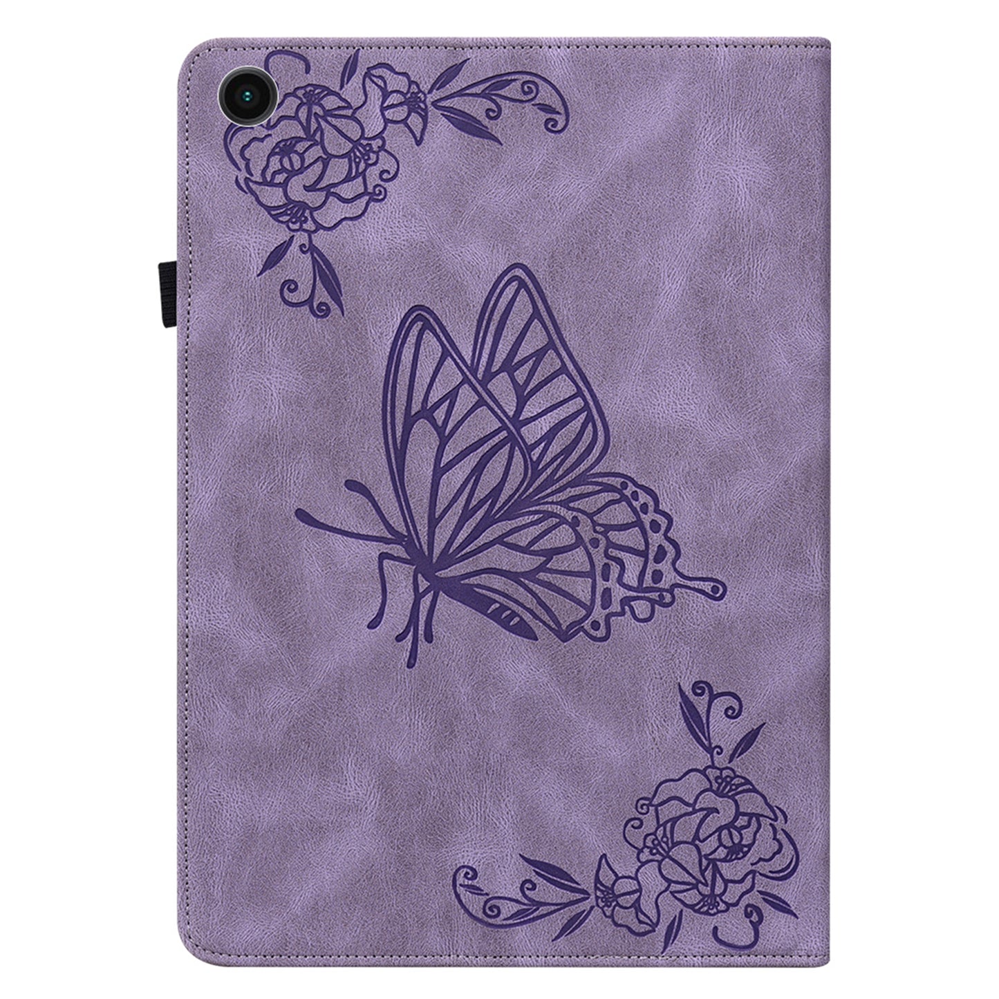 For Samsung Galaxy Tab A9 Leather Case Butterfly Flower Imprinted Tablet Cover