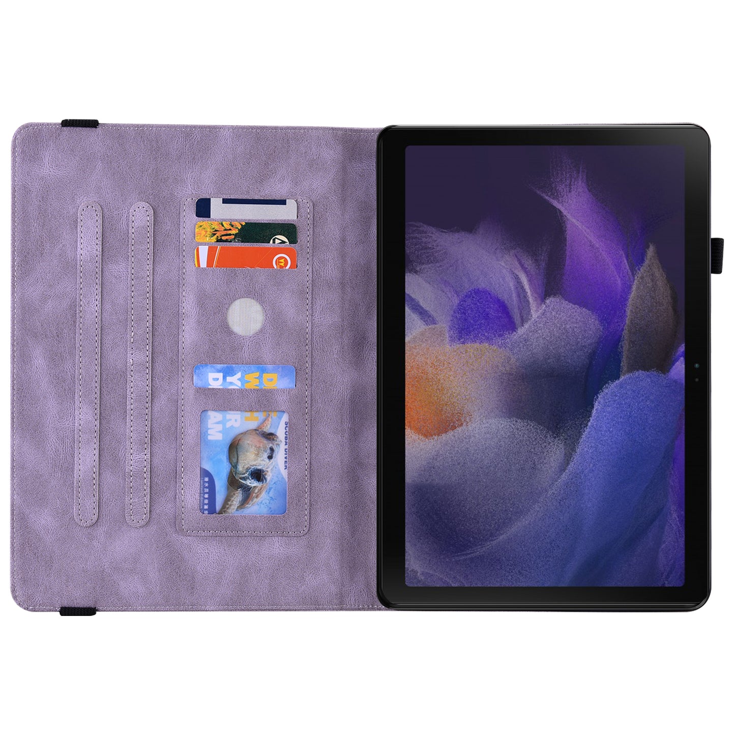 For Samsung Galaxy Tab A9 Leather Case Butterfly Flower Imprinted Tablet Cover