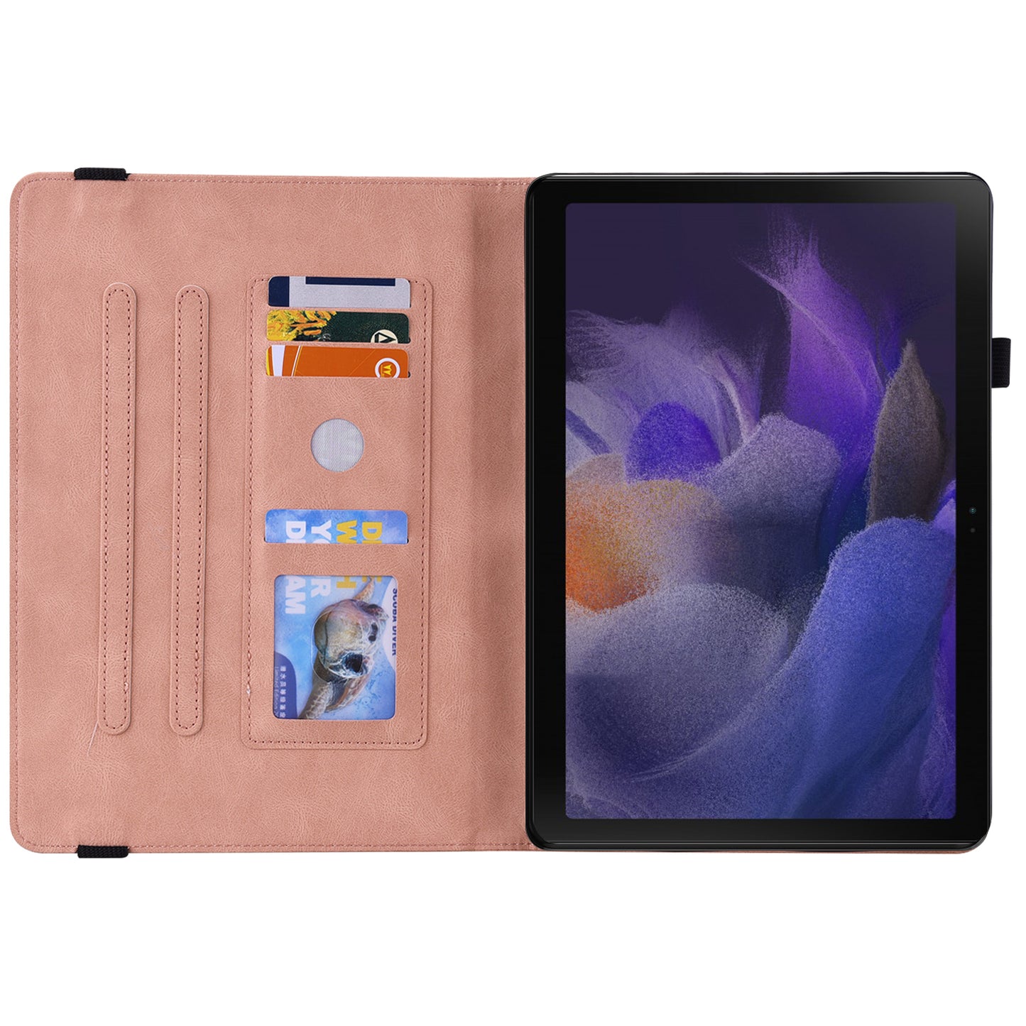 For Samsung Galaxy Tab A9 Leather Case Butterfly Flower Imprinted Tablet Cover