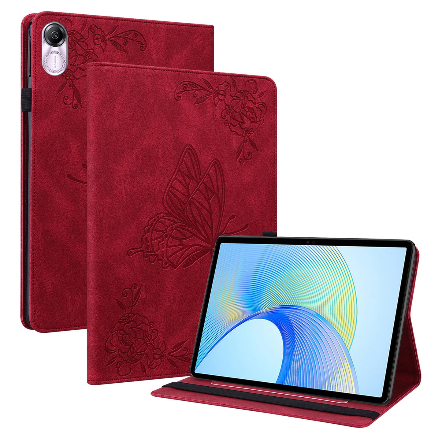 For Honor Pad X8 Pro / Pad X9 Leather Cover Imprinted Flip Stand Card Holder Tablet Case