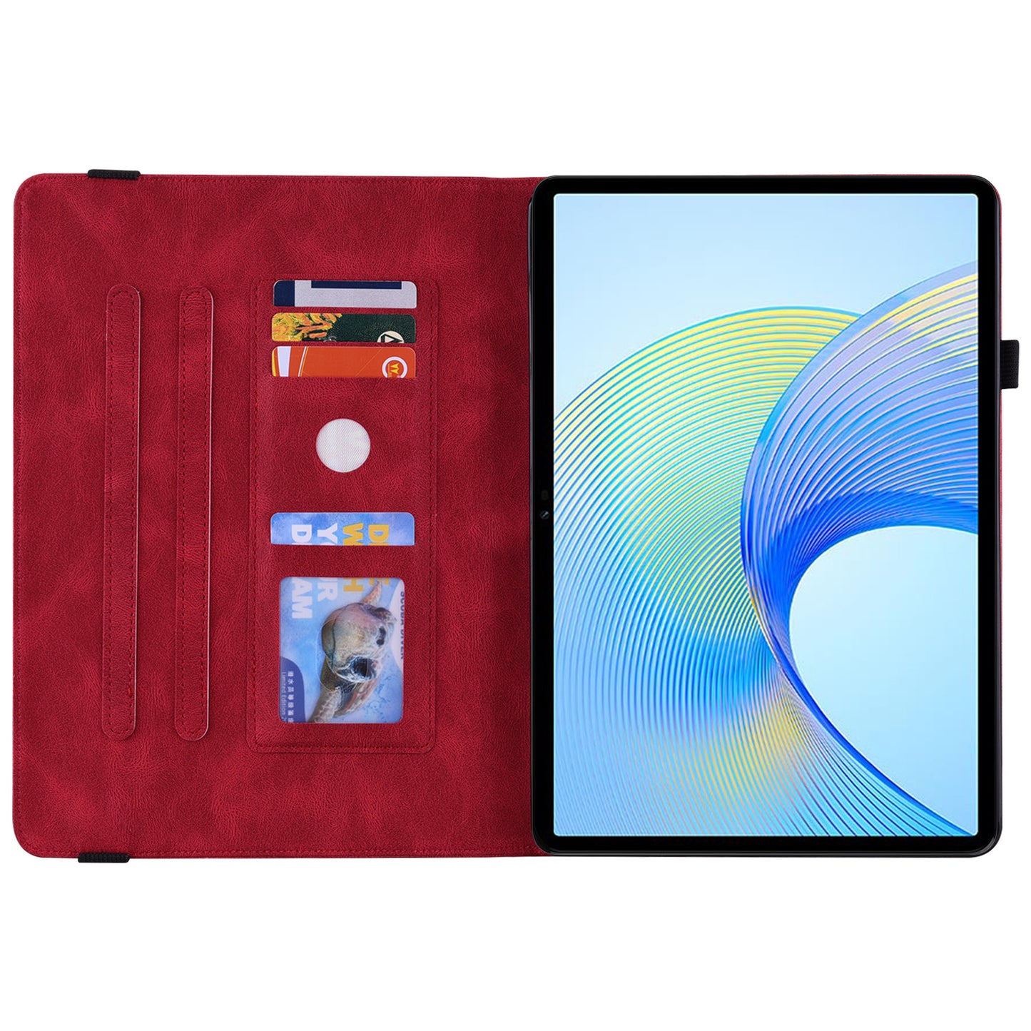 For Honor Pad X8 Pro / Pad X9 Leather Cover Imprinted Flip Stand Card Holder Tablet Case