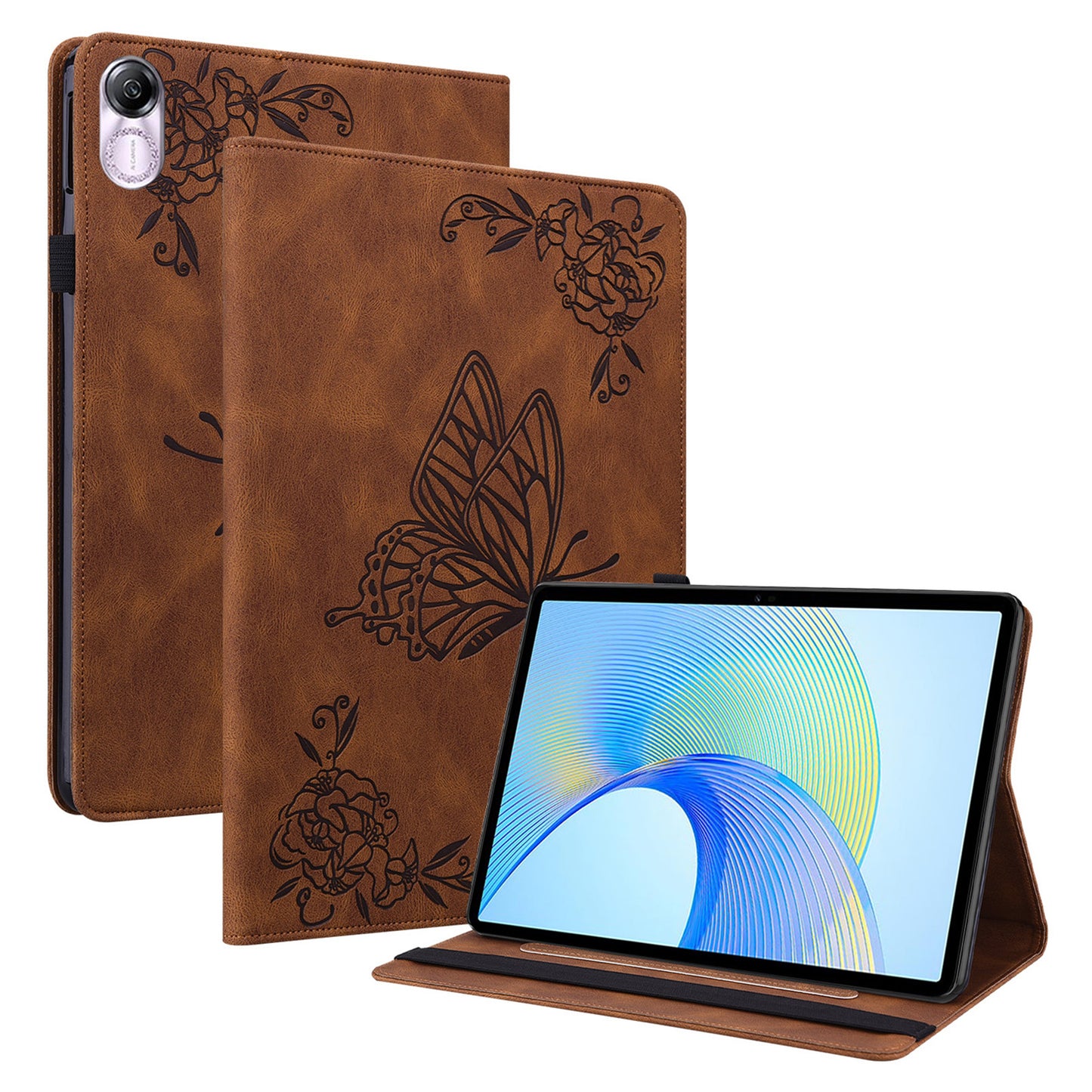 For Honor Pad X8 Pro / Pad X9 Leather Cover Imprinted Flip Stand Card Holder Tablet Case