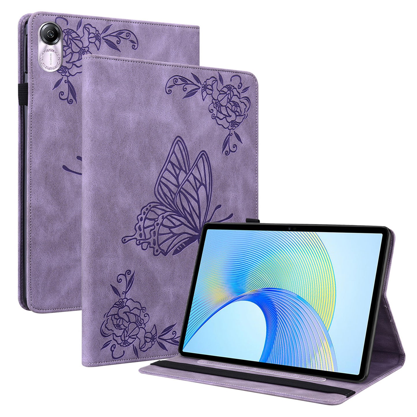 For Honor Pad X8 Pro / Pad X9 Leather Cover Imprinted Flip Stand Card Holder Tablet Case