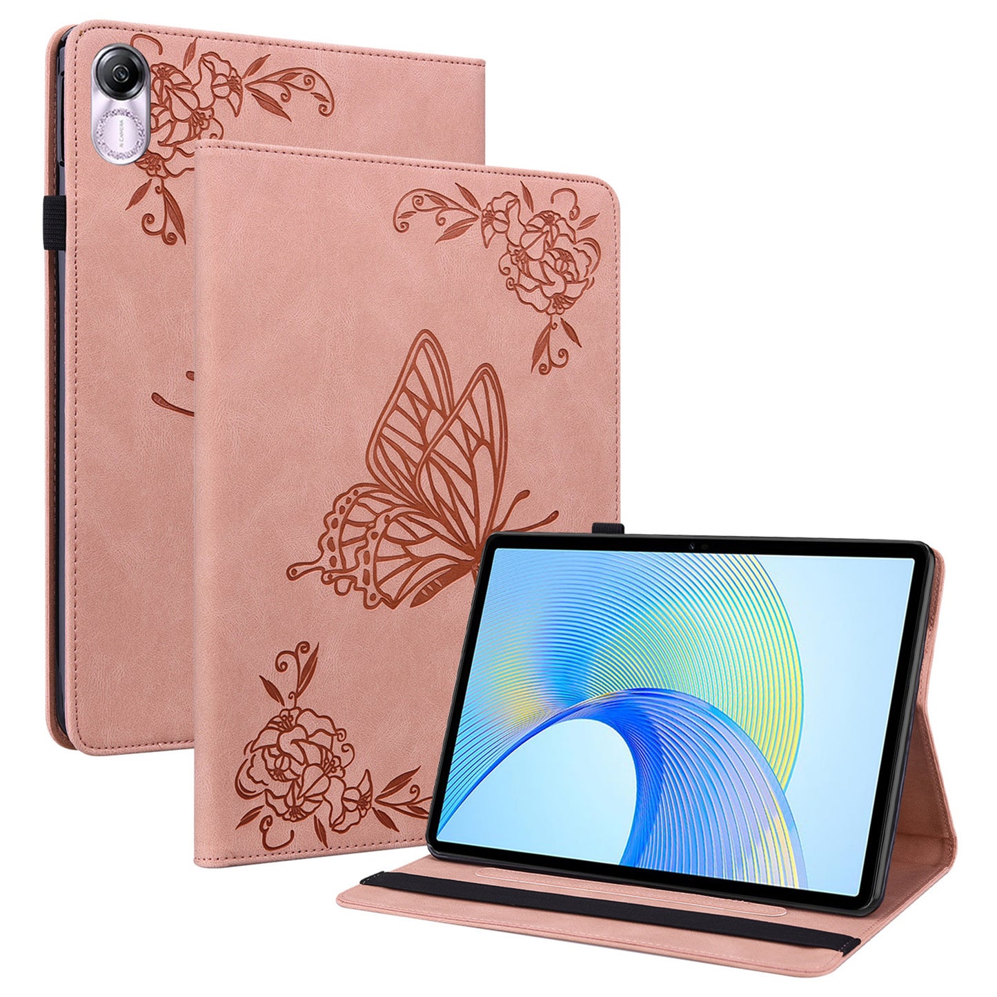 For Honor Pad X8 Pro / Pad X9 Leather Cover Imprinted Flip Stand Card Holder Tablet Case