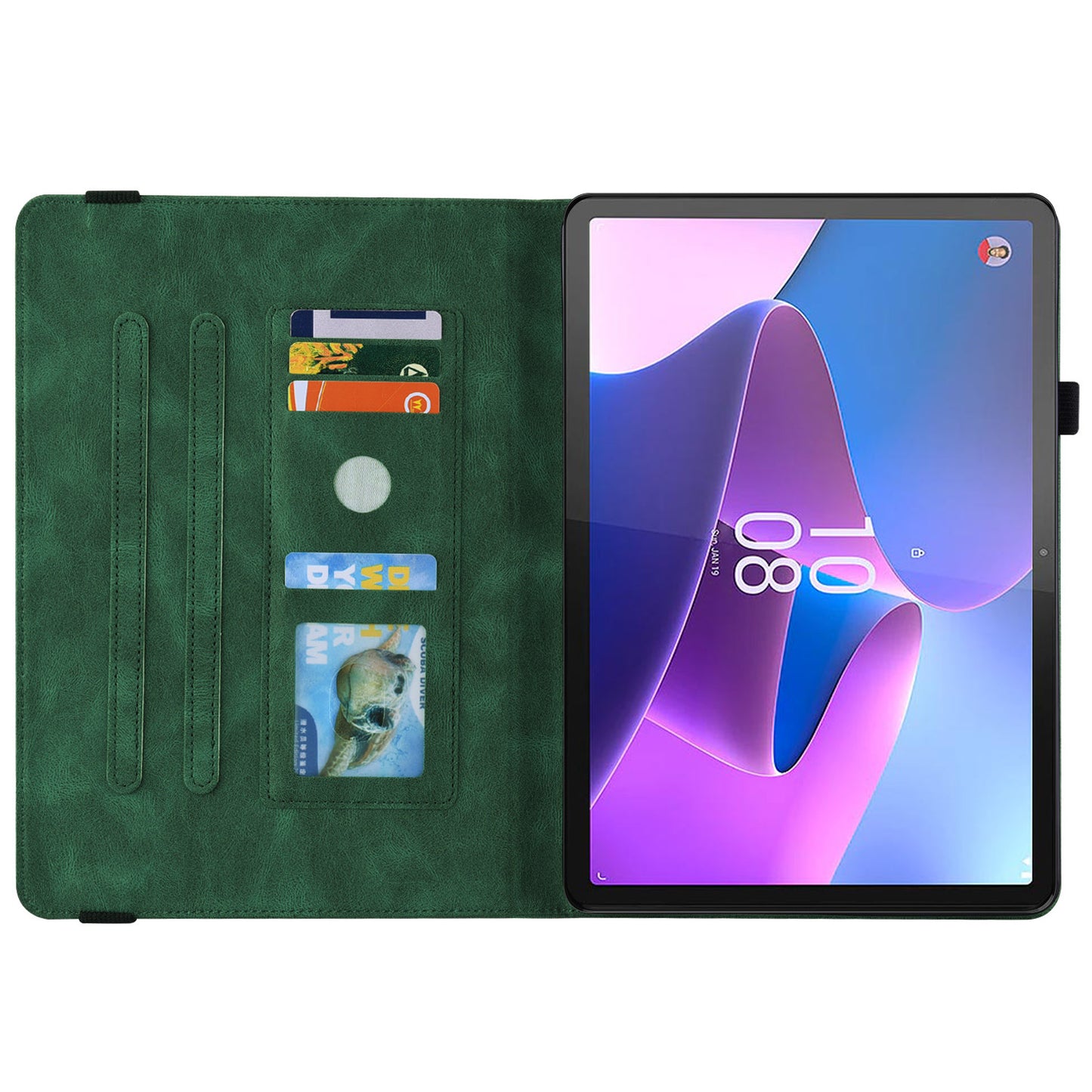 For Lenovo Tab P12 Case Butterfly Flower Imprinted PU Leather Stand Tablet Cover