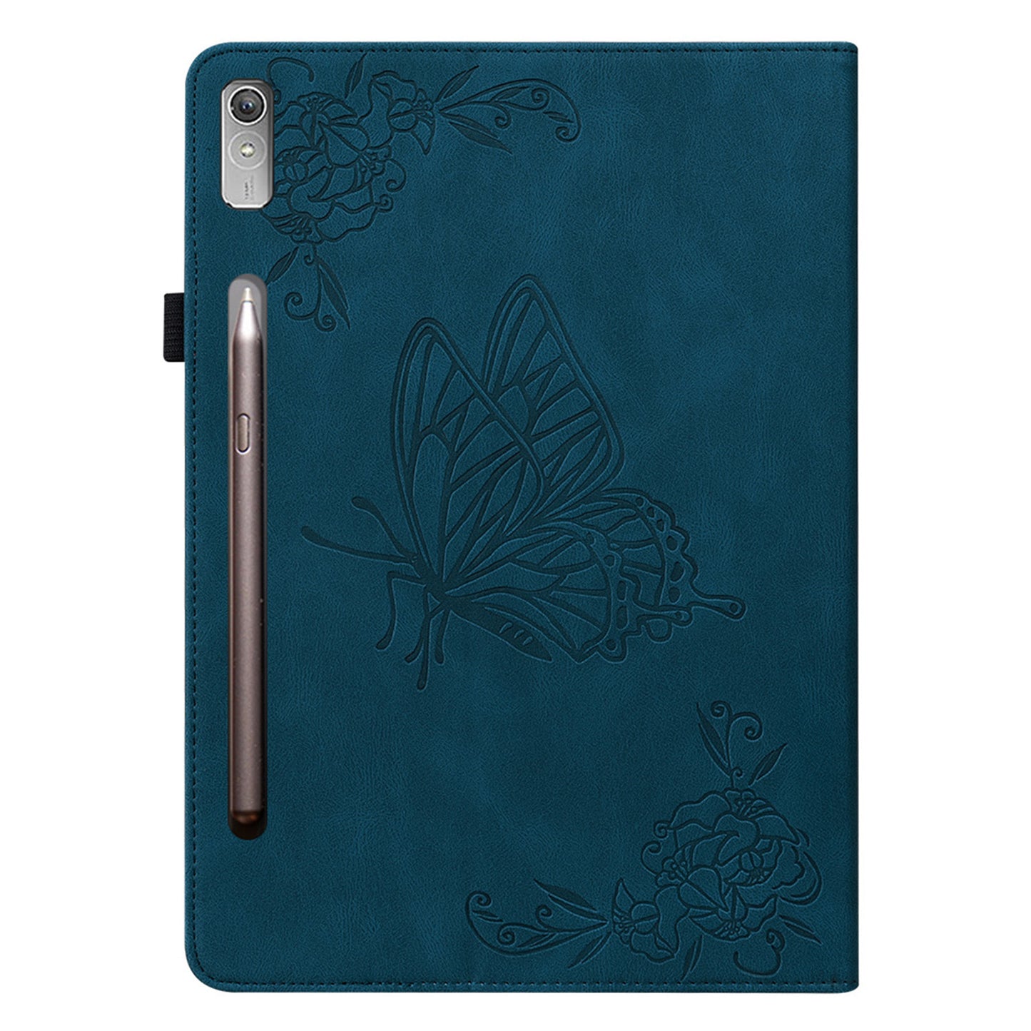 For Lenovo Tab P12 Case Butterfly Flower Imprinted PU Leather Stand Tablet Cover