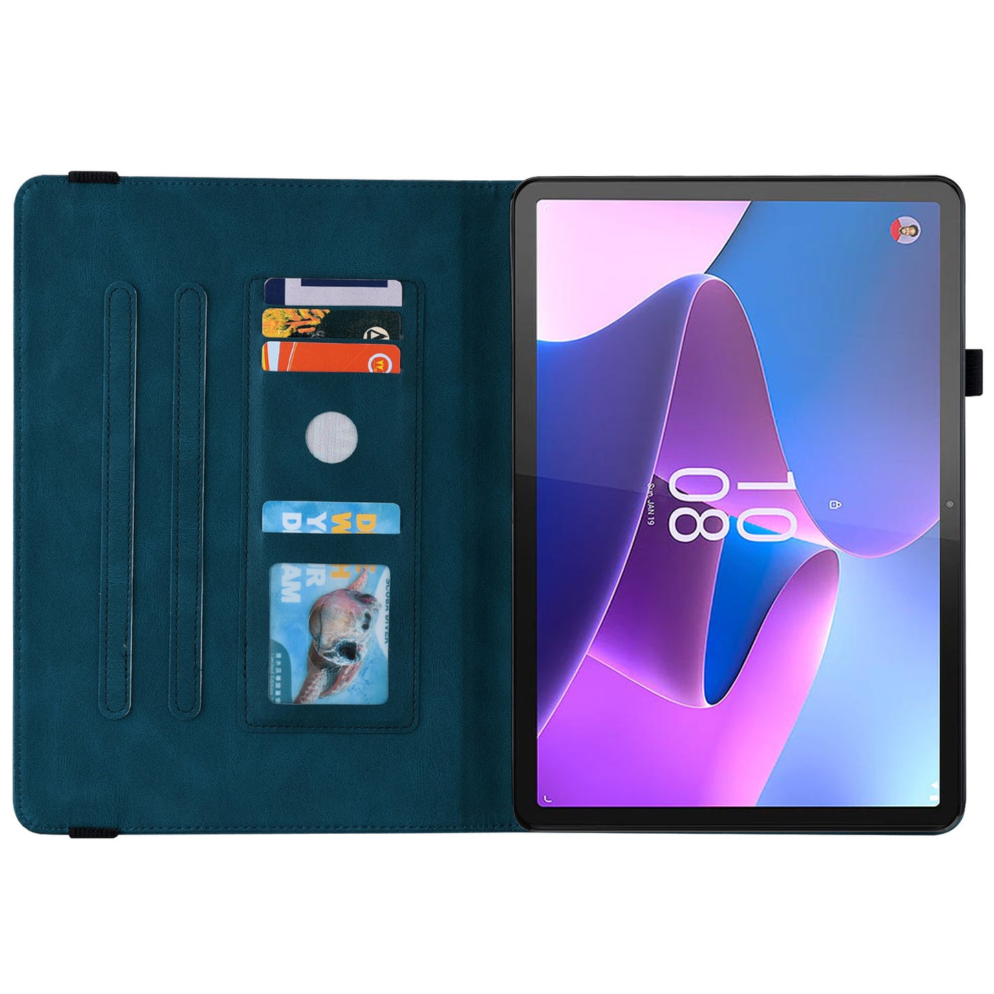 For Lenovo Tab P12 Case Butterfly Flower Imprinted PU Leather Stand Tablet Cover