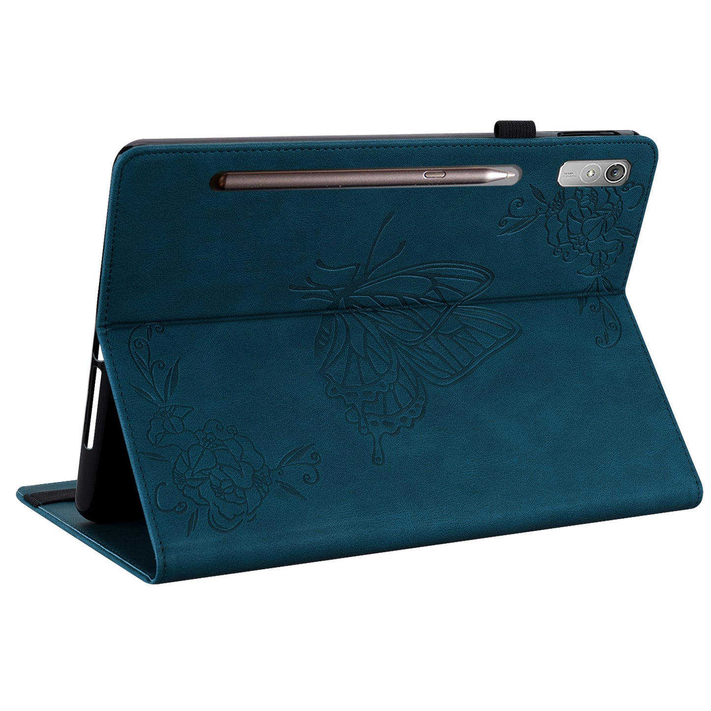For Lenovo Tab P12 Case Butterfly Flower Imprinted PU Leather Stand Tablet Cover