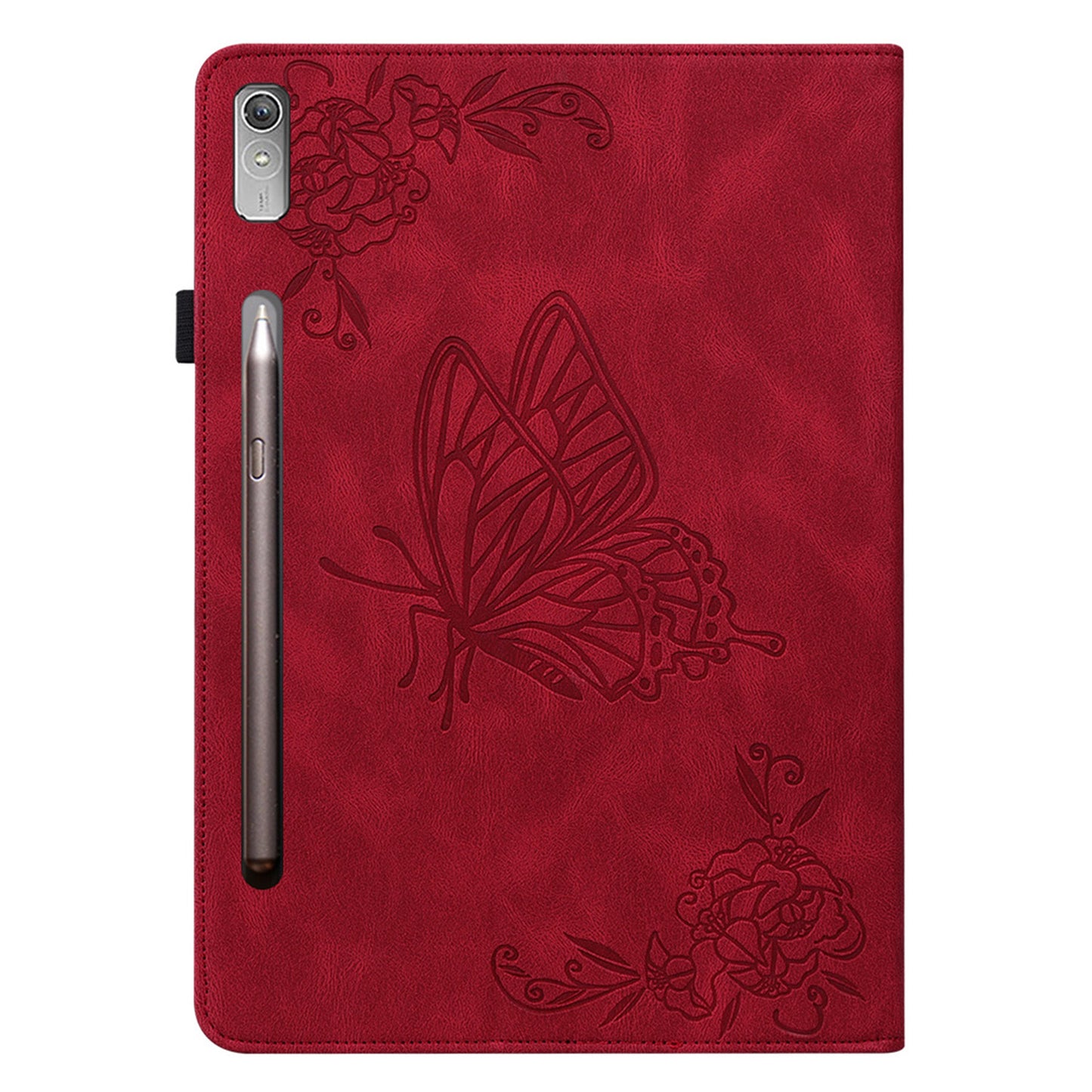 For Lenovo Tab P12 Case Butterfly Flower Imprinted PU Leather Stand Tablet Cover