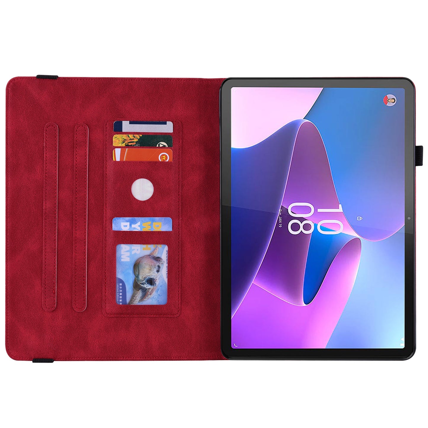 For Lenovo Tab P12 Case Butterfly Flower Imprinted PU Leather Stand Tablet Cover