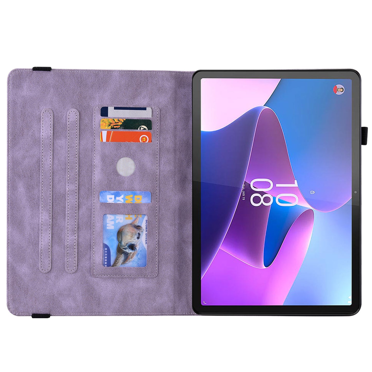 For Lenovo Tab P12 Case Butterfly Flower Imprinted PU Leather Stand Tablet Cover