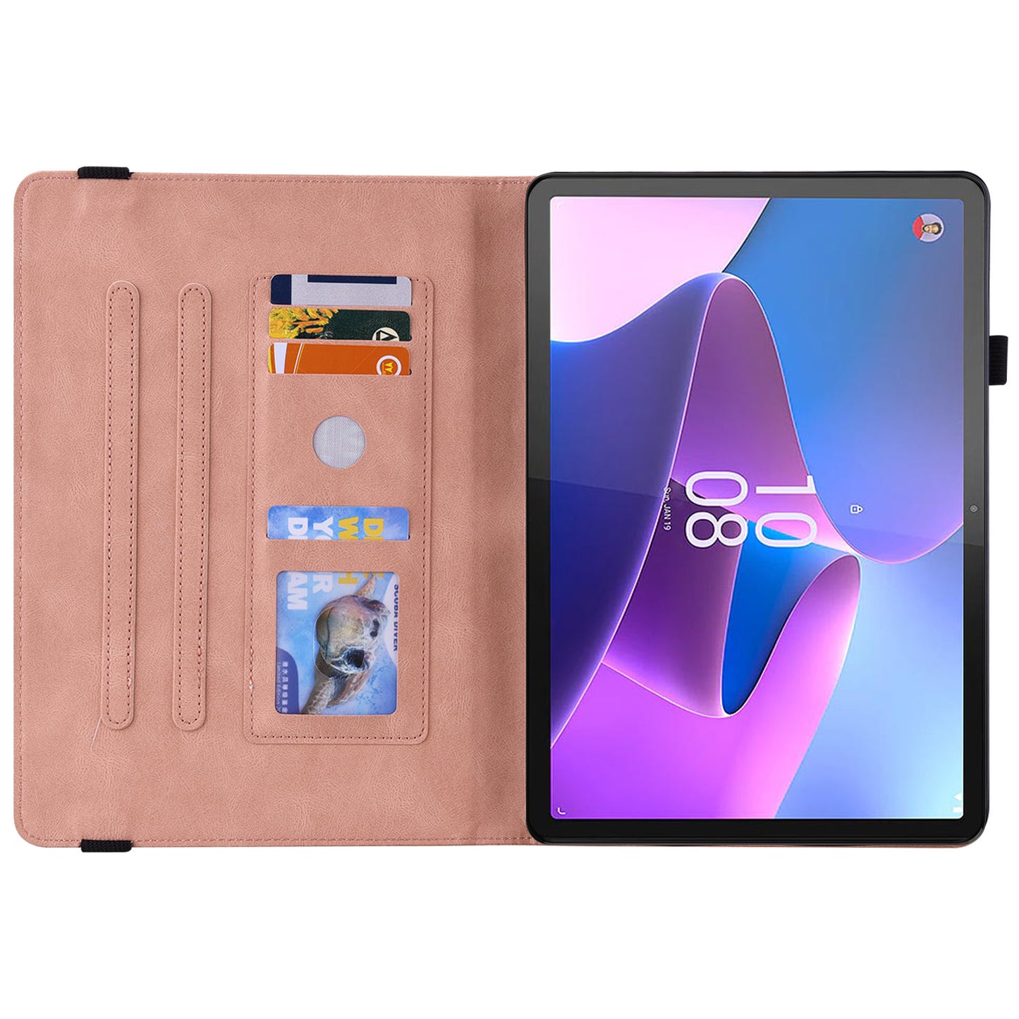For Lenovo Tab P12 Case Butterfly Flower Imprinted PU Leather Stand Tablet Cover