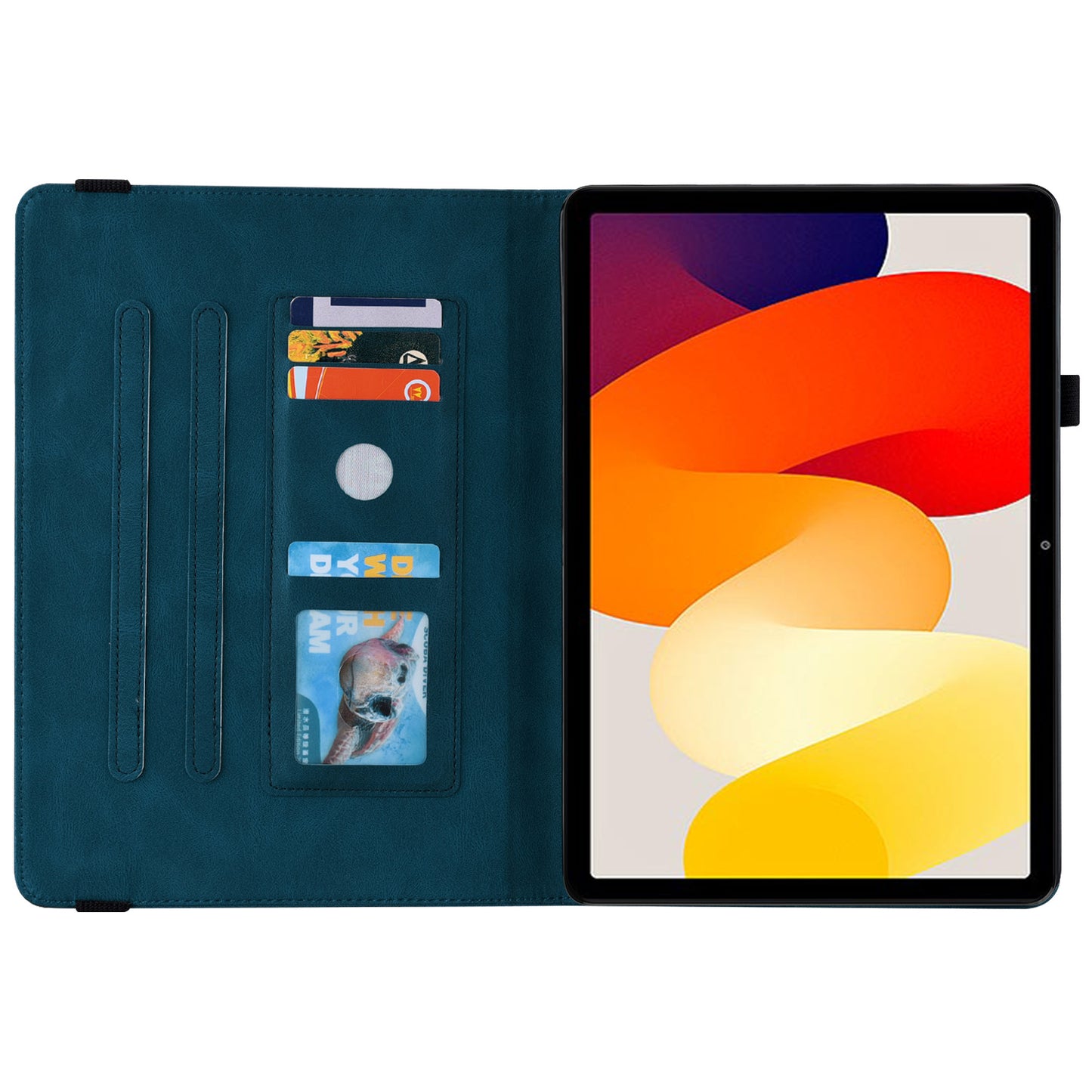 For Xiaomi Redmi Pad SE Case PU Leather Card Holder Imprinted Stand Tablet Cover