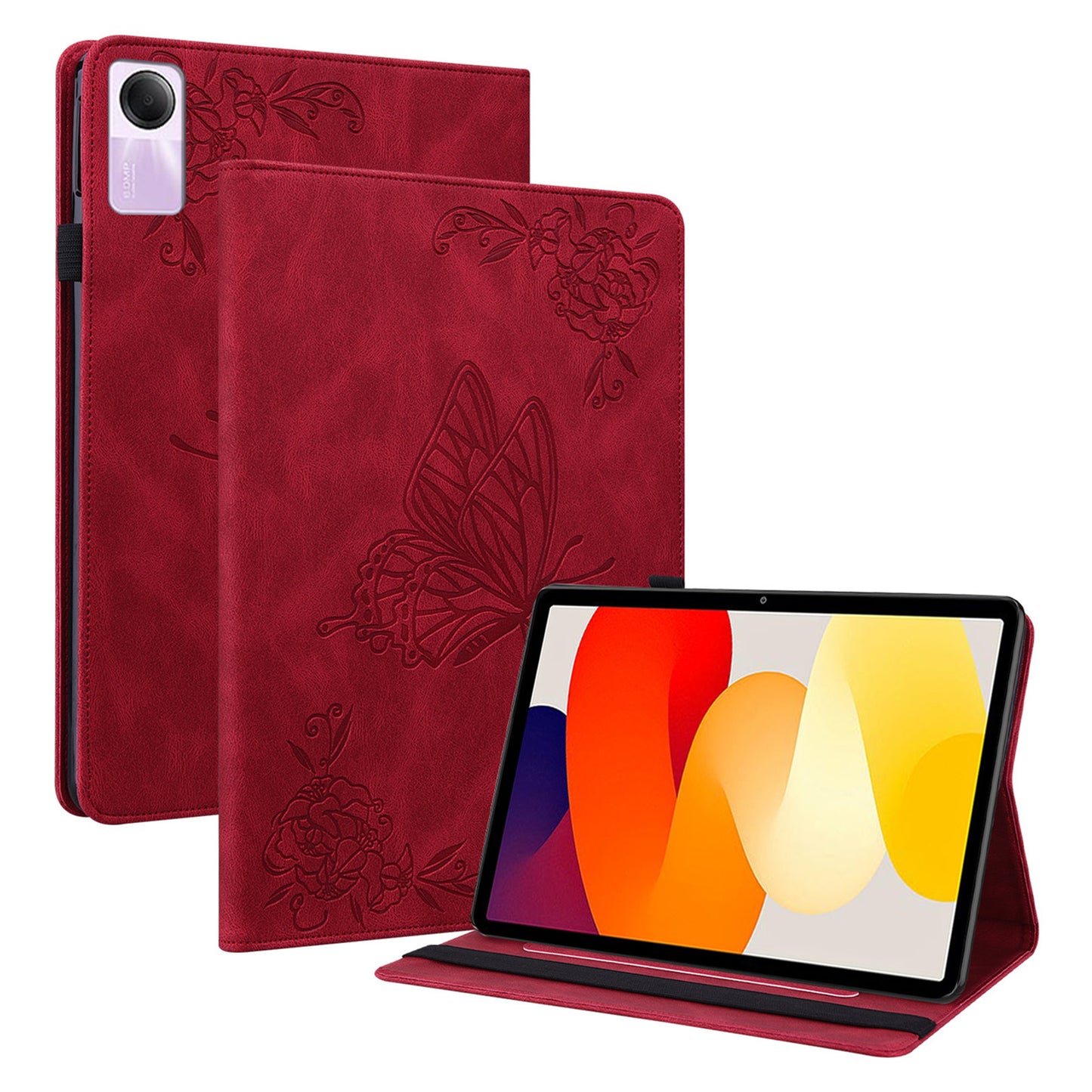 For Xiaomi Redmi Pad SE Case PU Leather Card Holder Imprinted Stand Tablet Cover