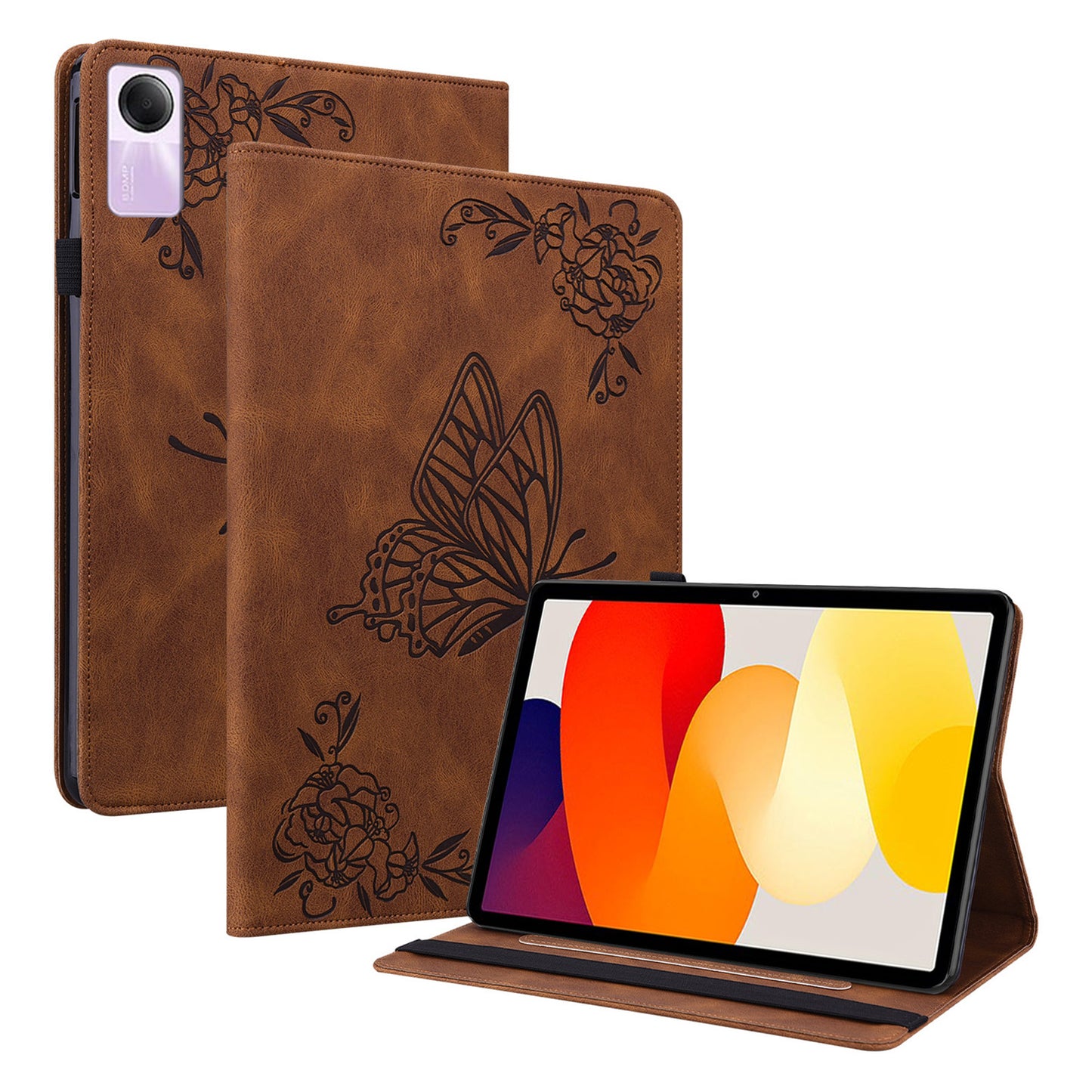 For Xiaomi Redmi Pad SE Case PU Leather Card Holder Imprinted Stand Tablet Cover