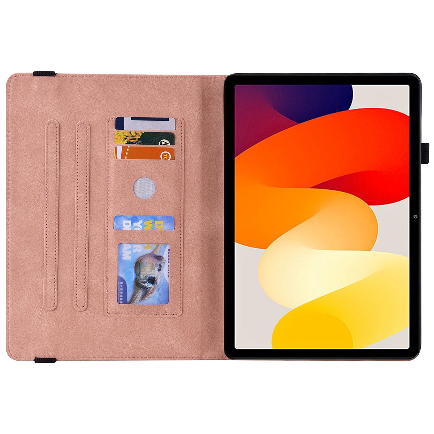 For Xiaomi Redmi Pad SE Case PU Leather Card Holder Imprinted Stand Tablet Cover