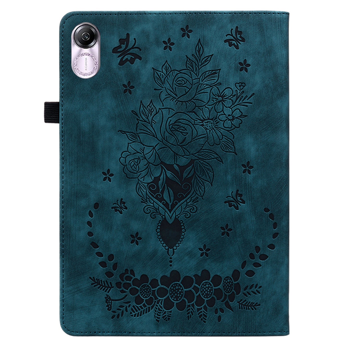 For Honor Pad X8 Pro / Pad X9 Cover Butterfly Rose Imprint PU Leather Tablet Case