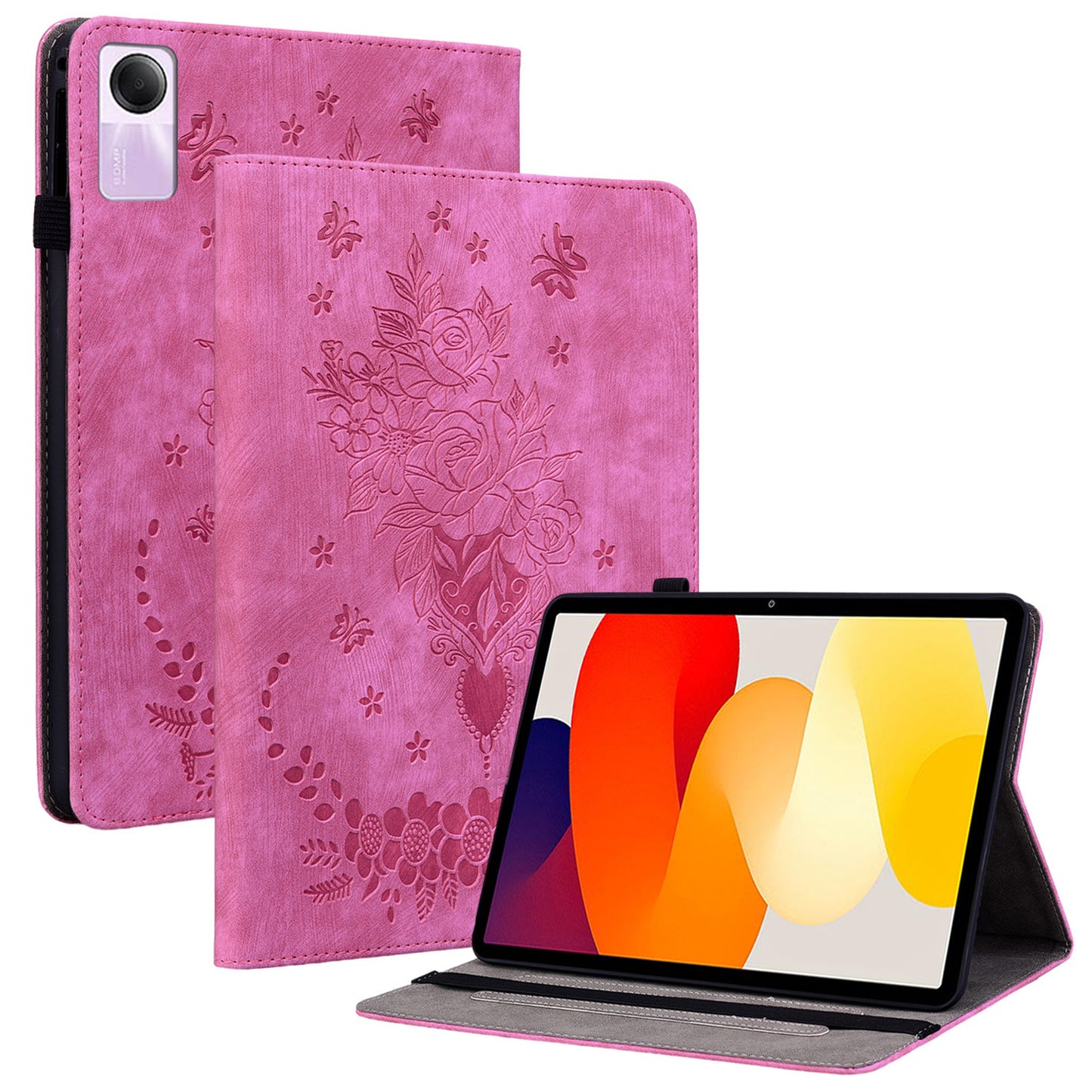 For Xiaomi Redmi Pad SE Case PU Leather Imprinted Card Holder Tablet Cover
