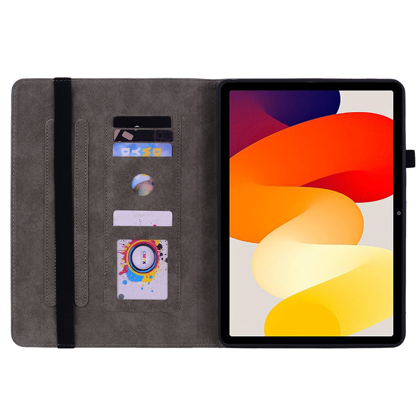For Xiaomi Redmi Pad SE Case PU Leather Imprinted Card Holder Tablet Cover