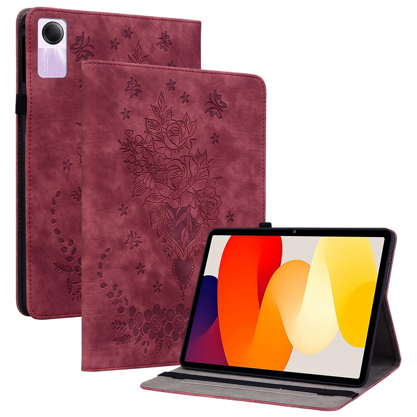 For Xiaomi Redmi Pad SE Case PU Leather Imprinted Card Holder Tablet Cover