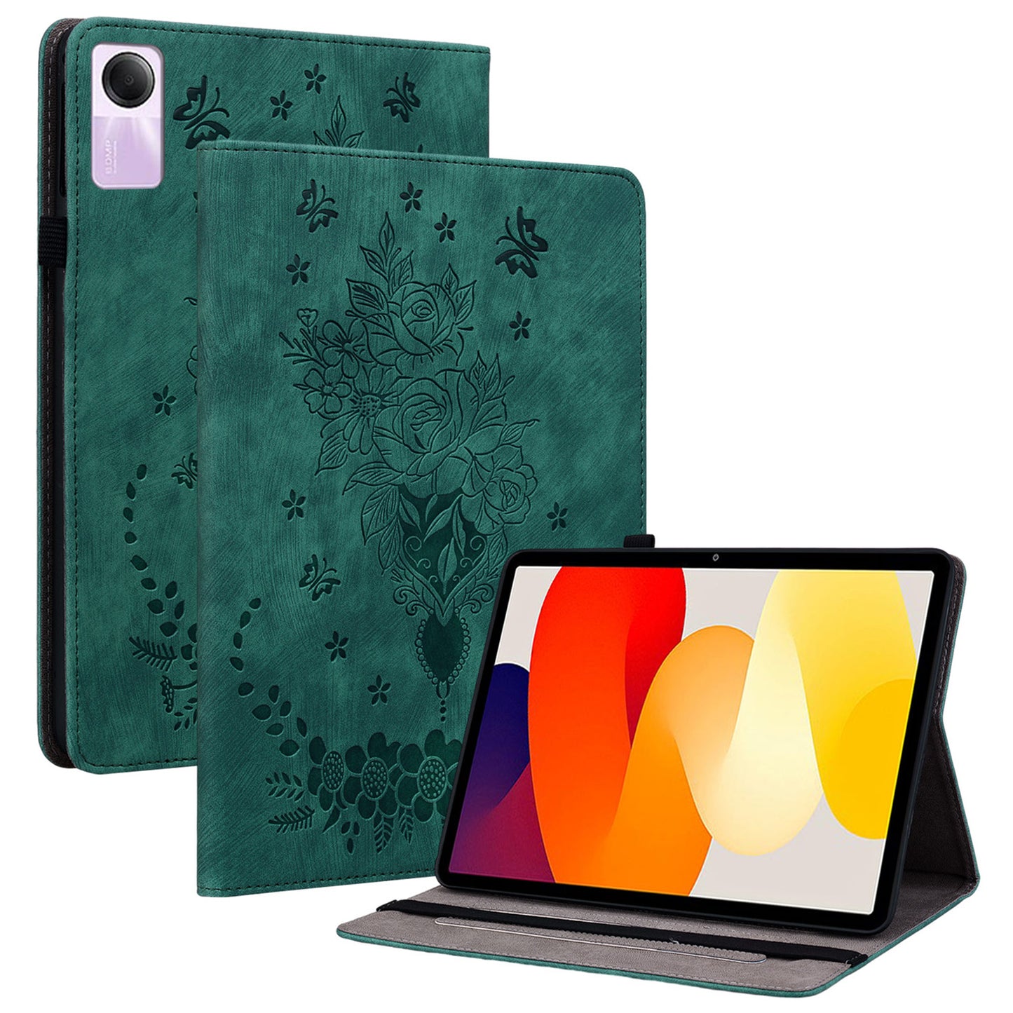 For Xiaomi Redmi Pad SE Case PU Leather Imprinted Card Holder Tablet Cover