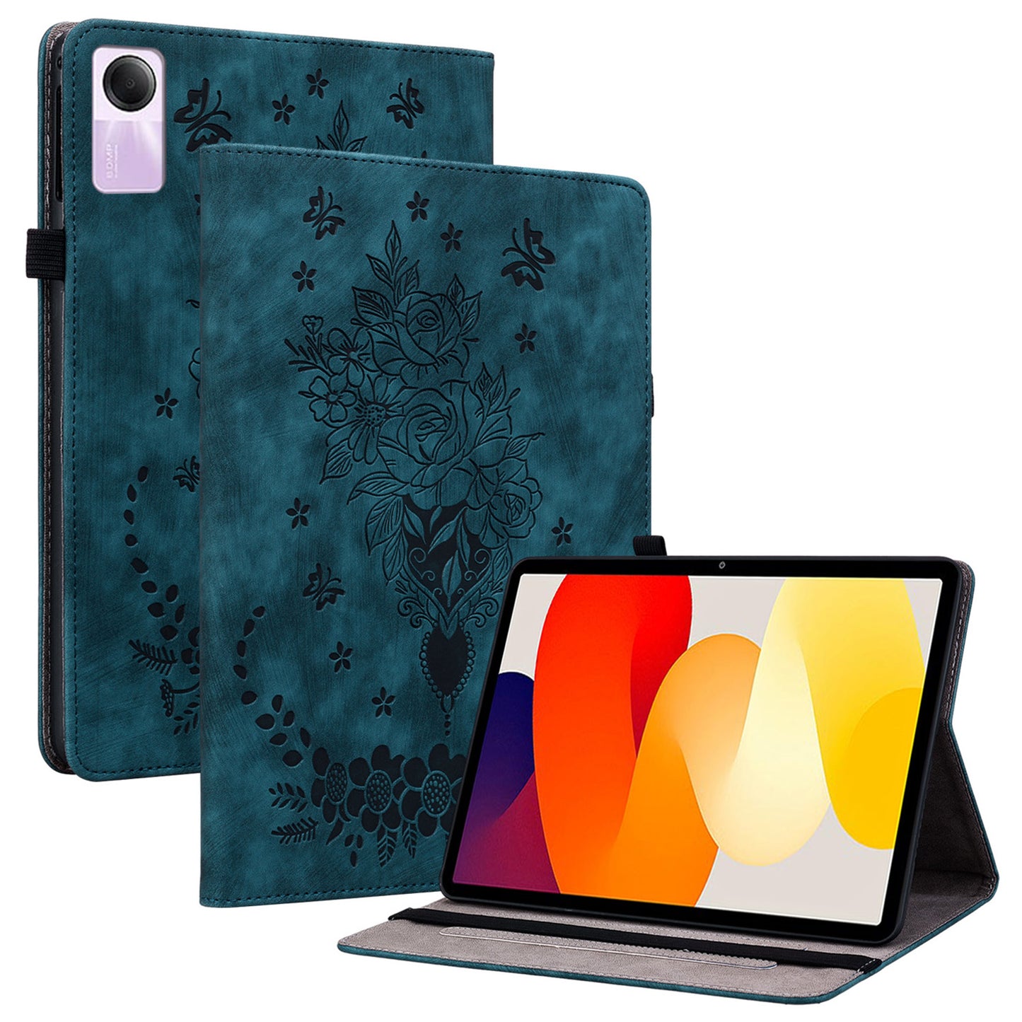 For Xiaomi Redmi Pad SE Case PU Leather Imprinted Card Holder Tablet Cover