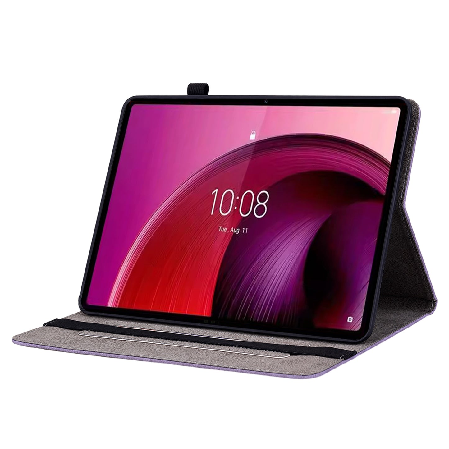 For Lenovo Tab M10 5G Leather Cover Butterfly Rose Imprinted Tablet Stand Case