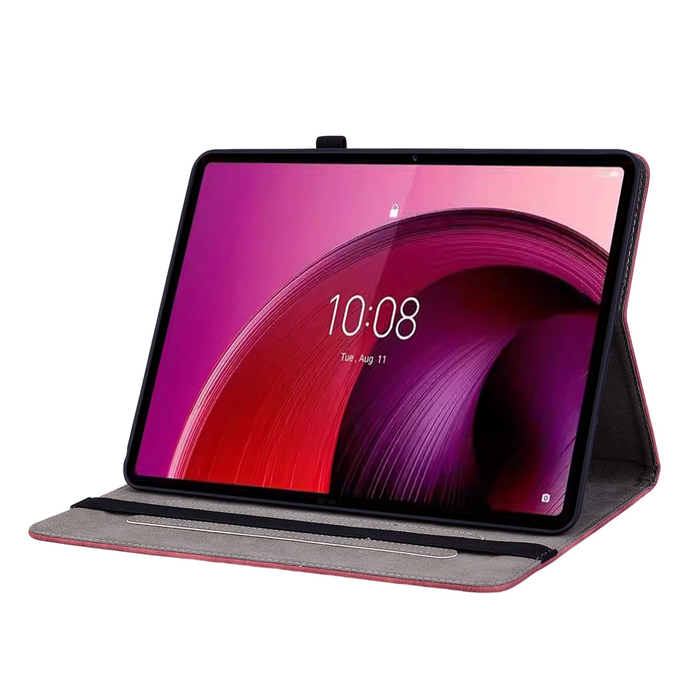 For Lenovo Tab M10 5G Leather Cover Butterfly Rose Imprinted Tablet Stand Case