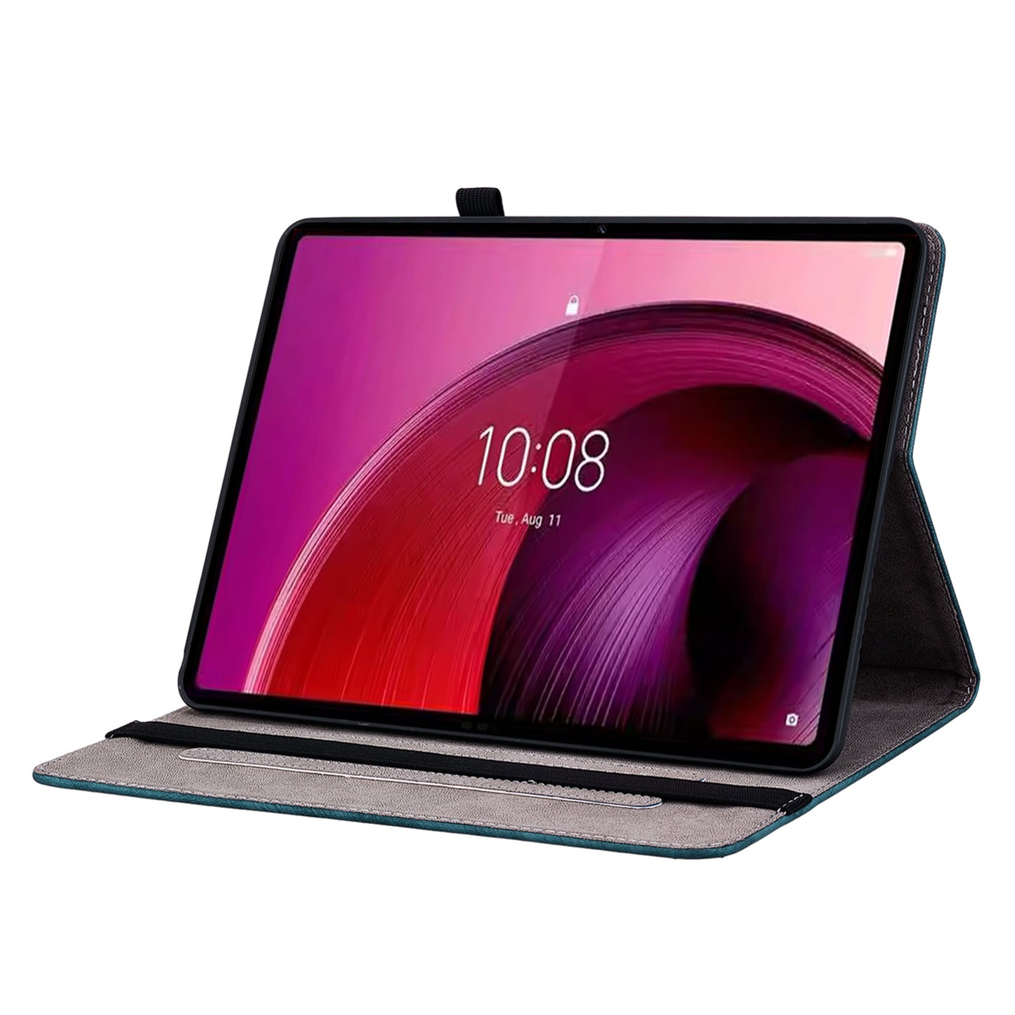 For Lenovo Tab M10 5G Leather Cover Butterfly Rose Imprinted Tablet Stand Case