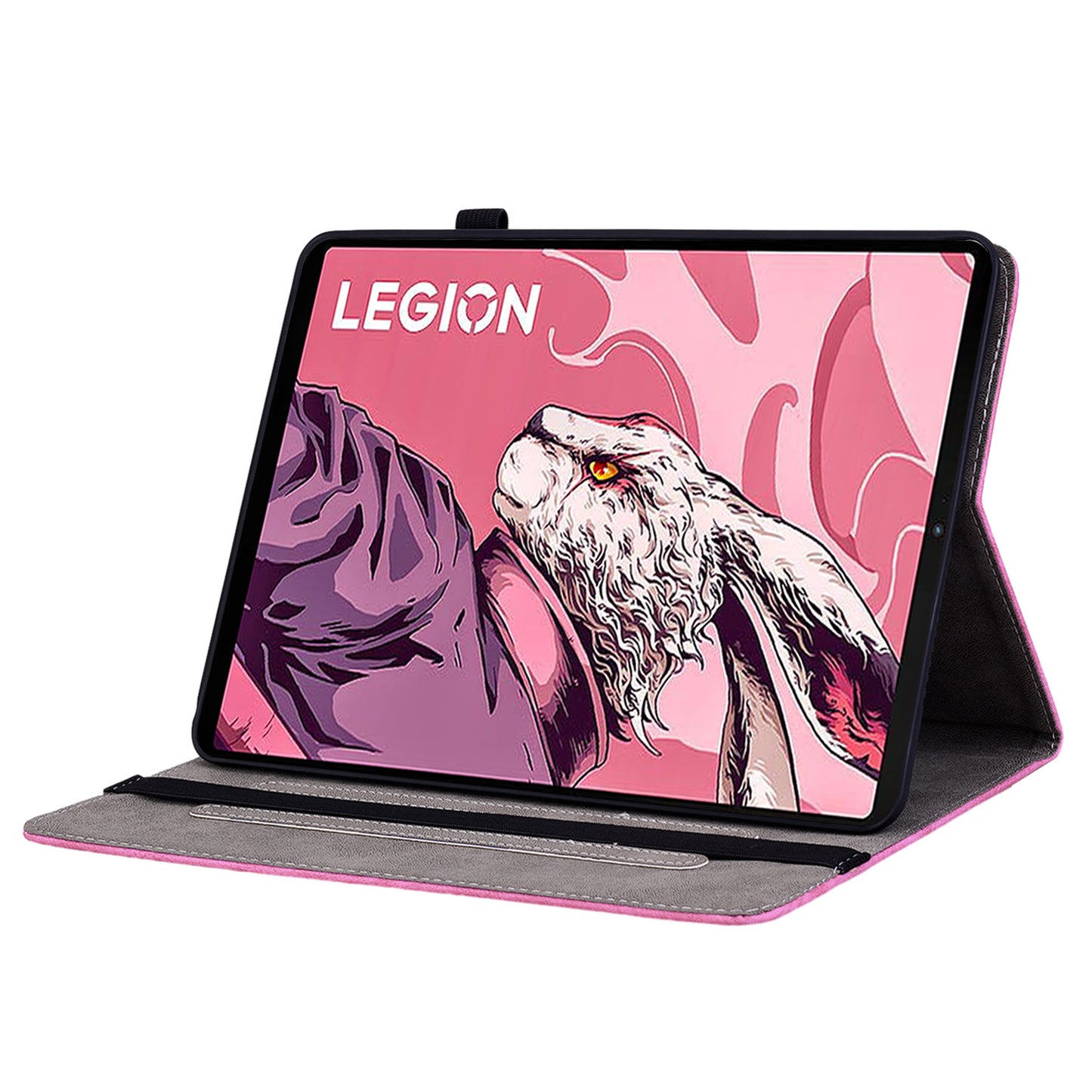 For Lenovo Legion Y700 (2023) Leather Case Butterfly Rose Imprint Card Slots Tablet Cover