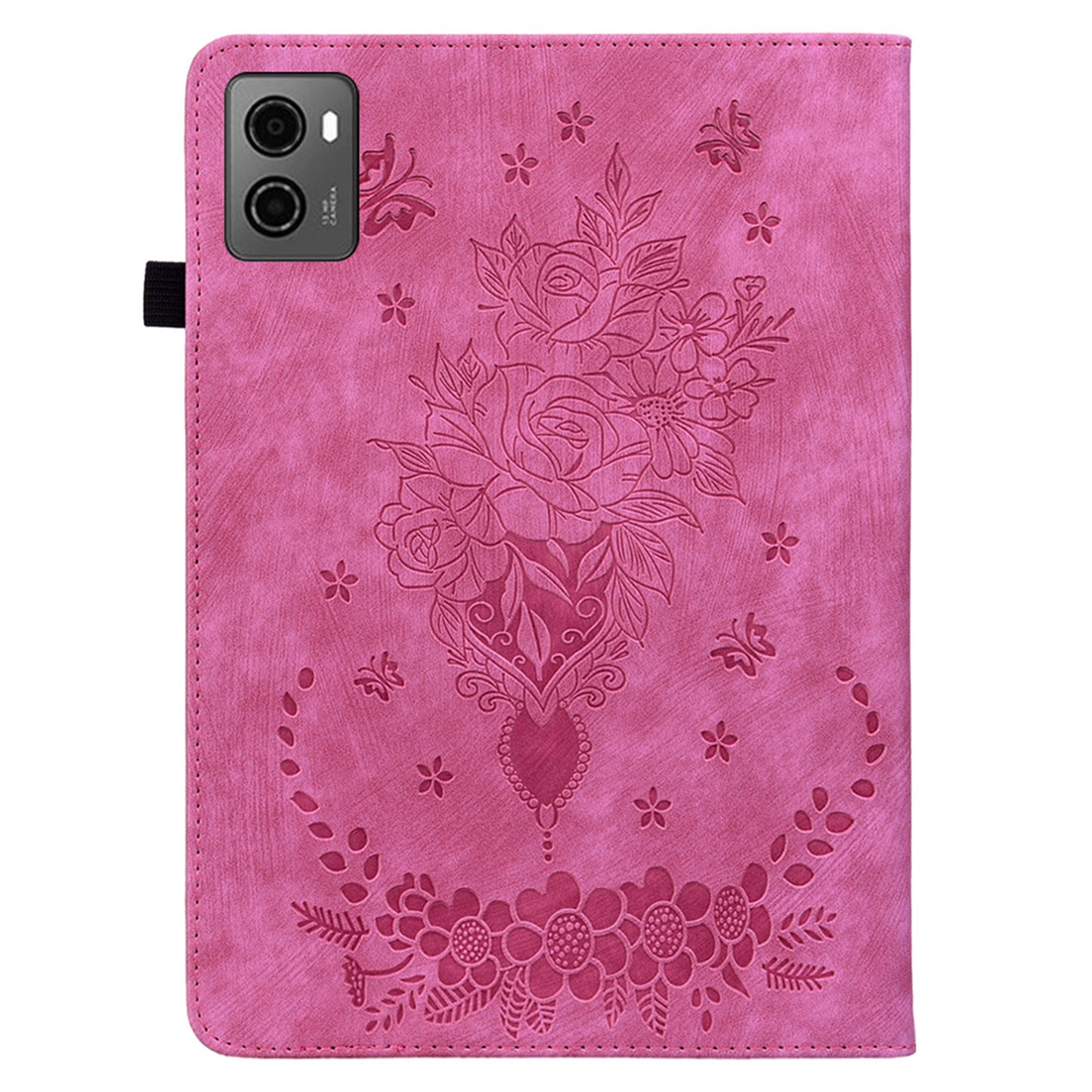 For Lenovo Legion Y700 (2023) Leather Case Butterfly Rose Imprint Card Slots Tablet Cover