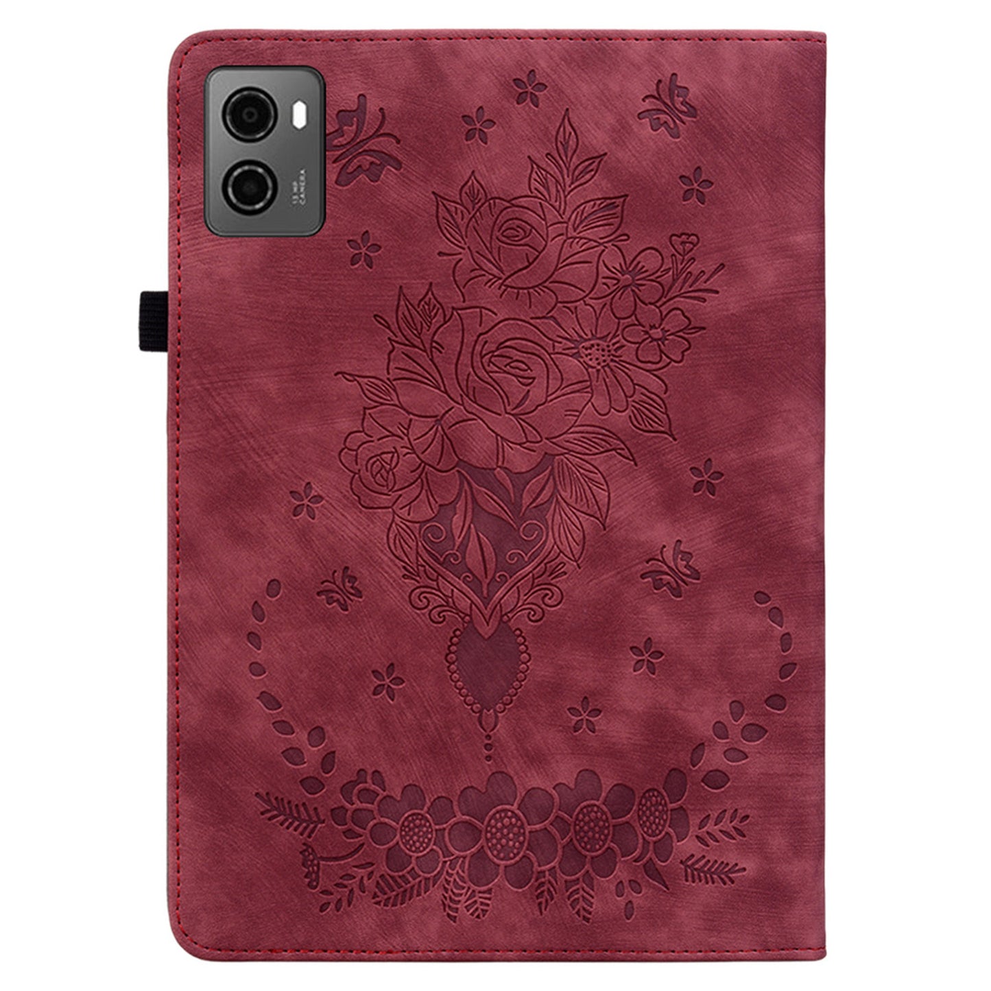 For Lenovo Legion Y700 (2023) Leather Case Butterfly Rose Imprint Card Slots Tablet Cover