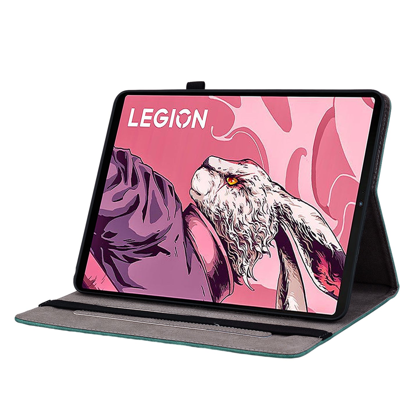 For Lenovo Legion Y700 (2023) Leather Case Butterfly Rose Imprint Card Slots Tablet Cover