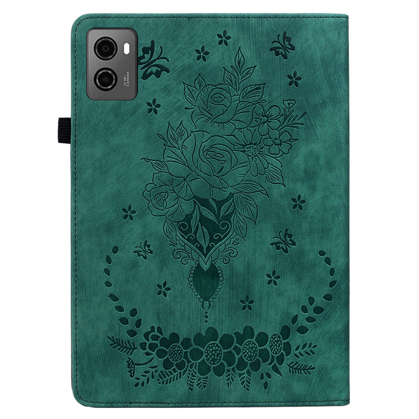 For Lenovo Legion Y700 (2023) Leather Case Butterfly Rose Imprint Card Slots Tablet Cover