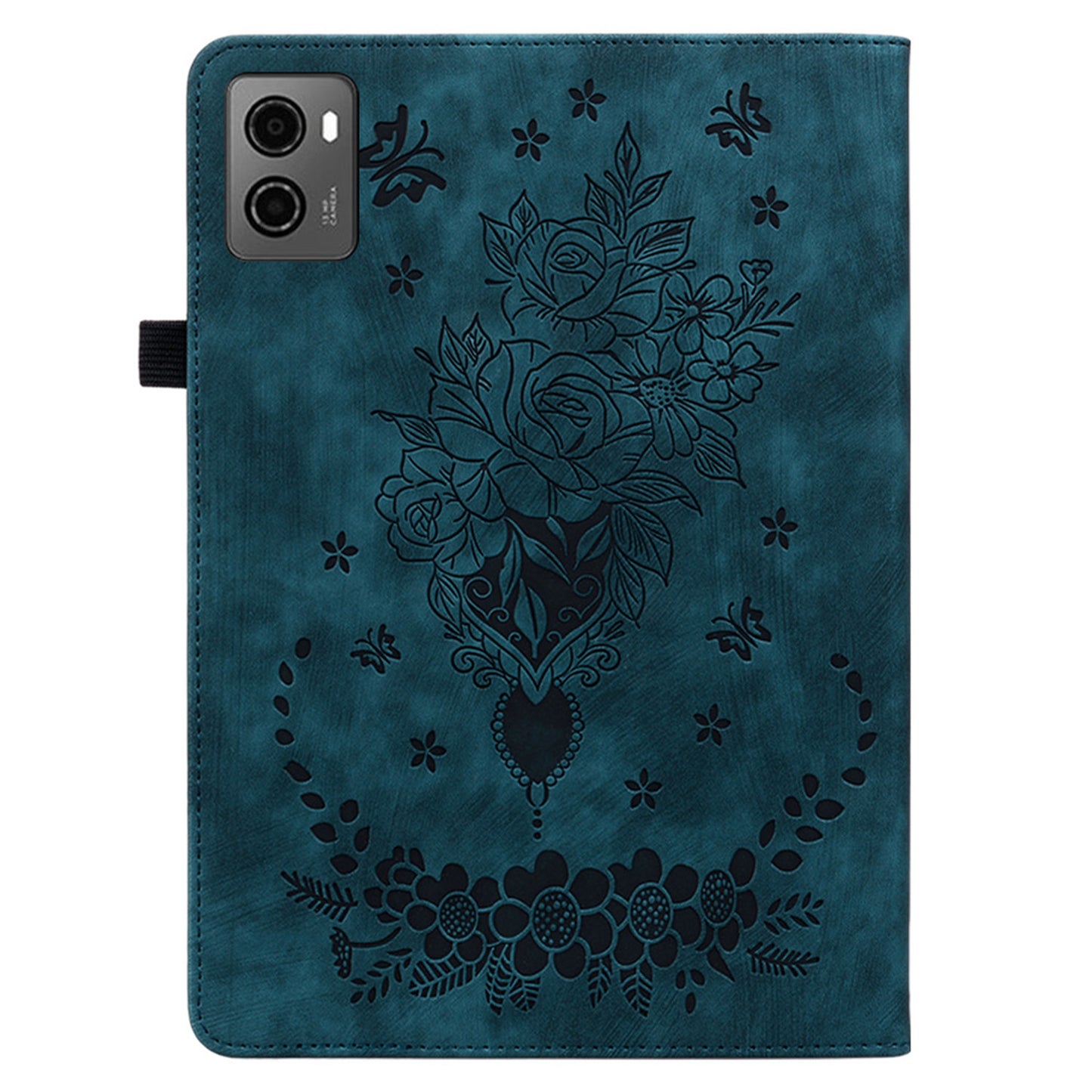 For Lenovo Legion Y700 (2023) Leather Case Butterfly Rose Imprint Card Slots Tablet Cover