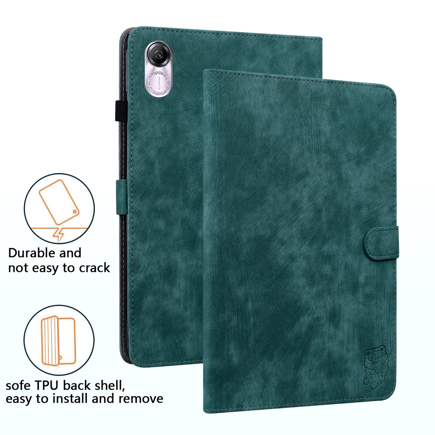 For Honor Pad X8 Pro / Pad X9 Case Cute Tiger Imprinted PU Leather Stand Tablet Cover