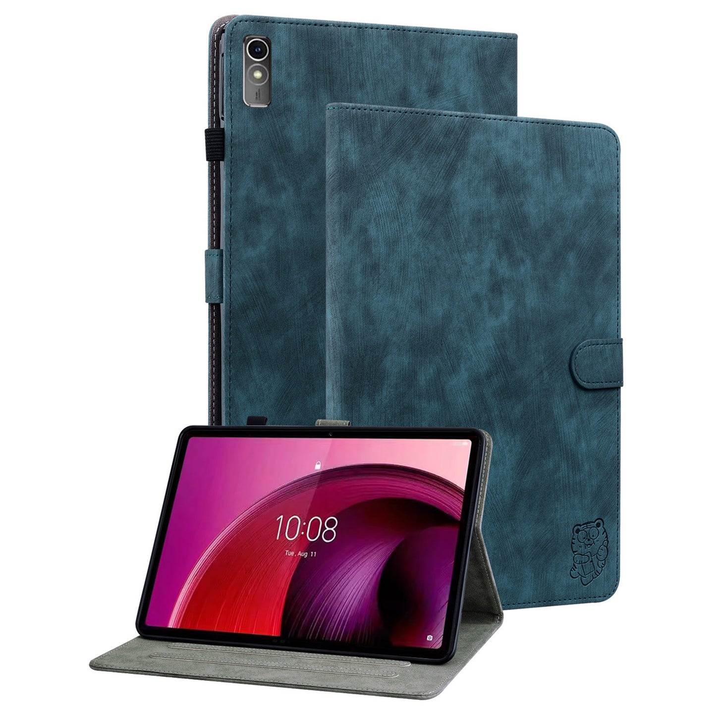 For Lenovo Tab M10 5G Anti-drop Case Imprinted PU Leather Card Holder Tablet Cover