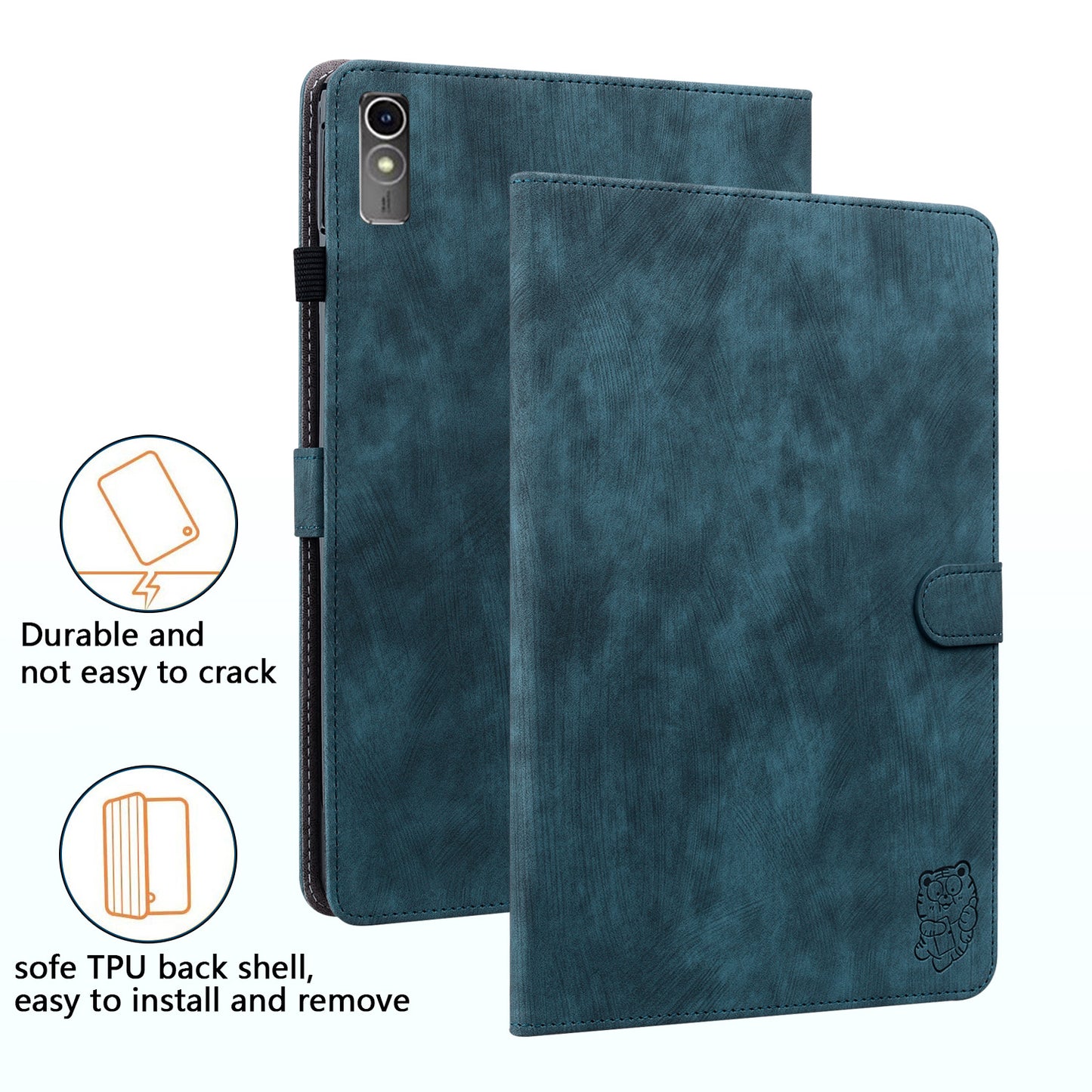For Lenovo Tab M10 5G Anti-drop Case Imprinted PU Leather Card Holder Tablet Cover