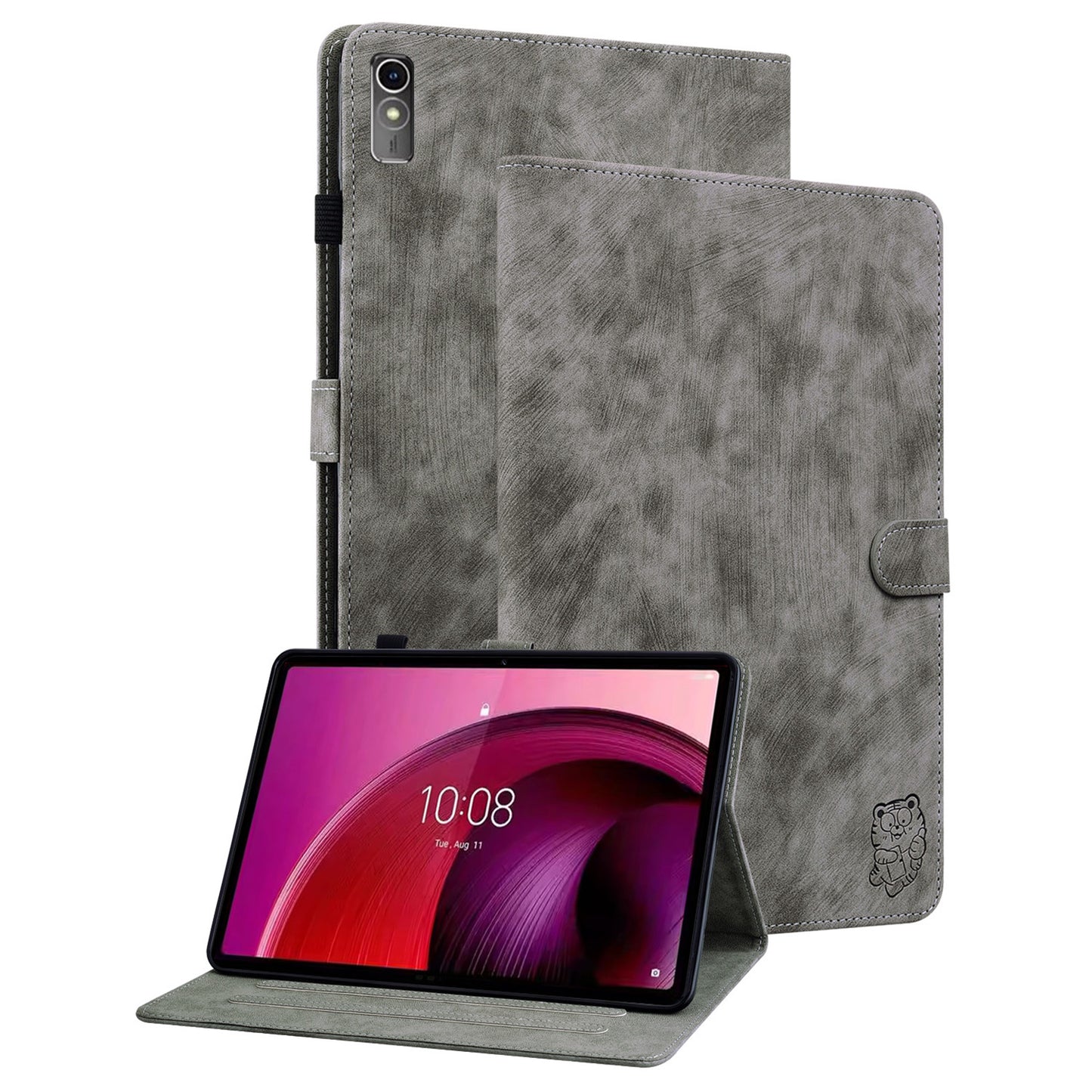 For Lenovo Tab M10 5G Anti-drop Case Imprinted PU Leather Card Holder Tablet Cover