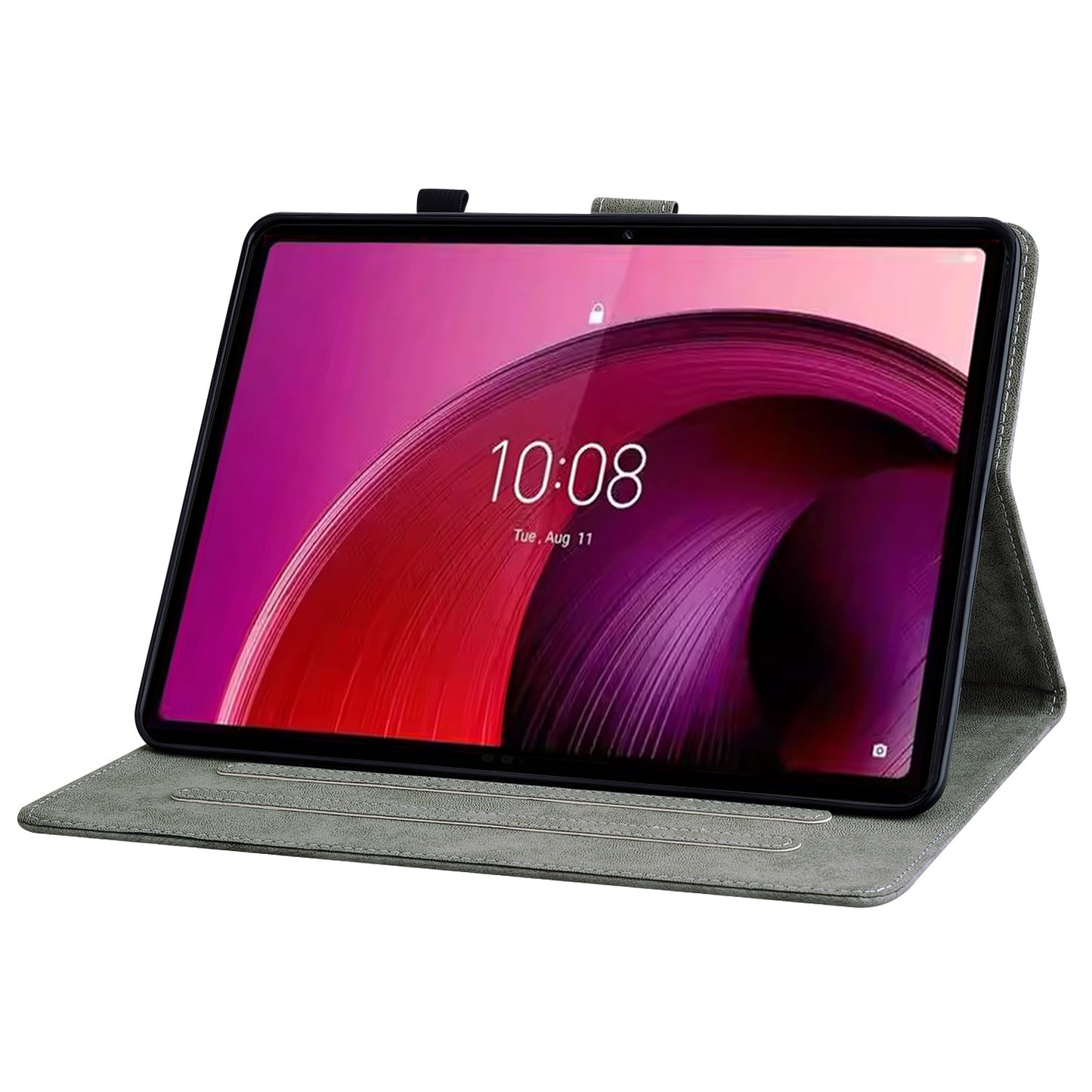 For Lenovo Tab M10 5G Anti-drop Case Imprinted PU Leather Card Holder Tablet Cover