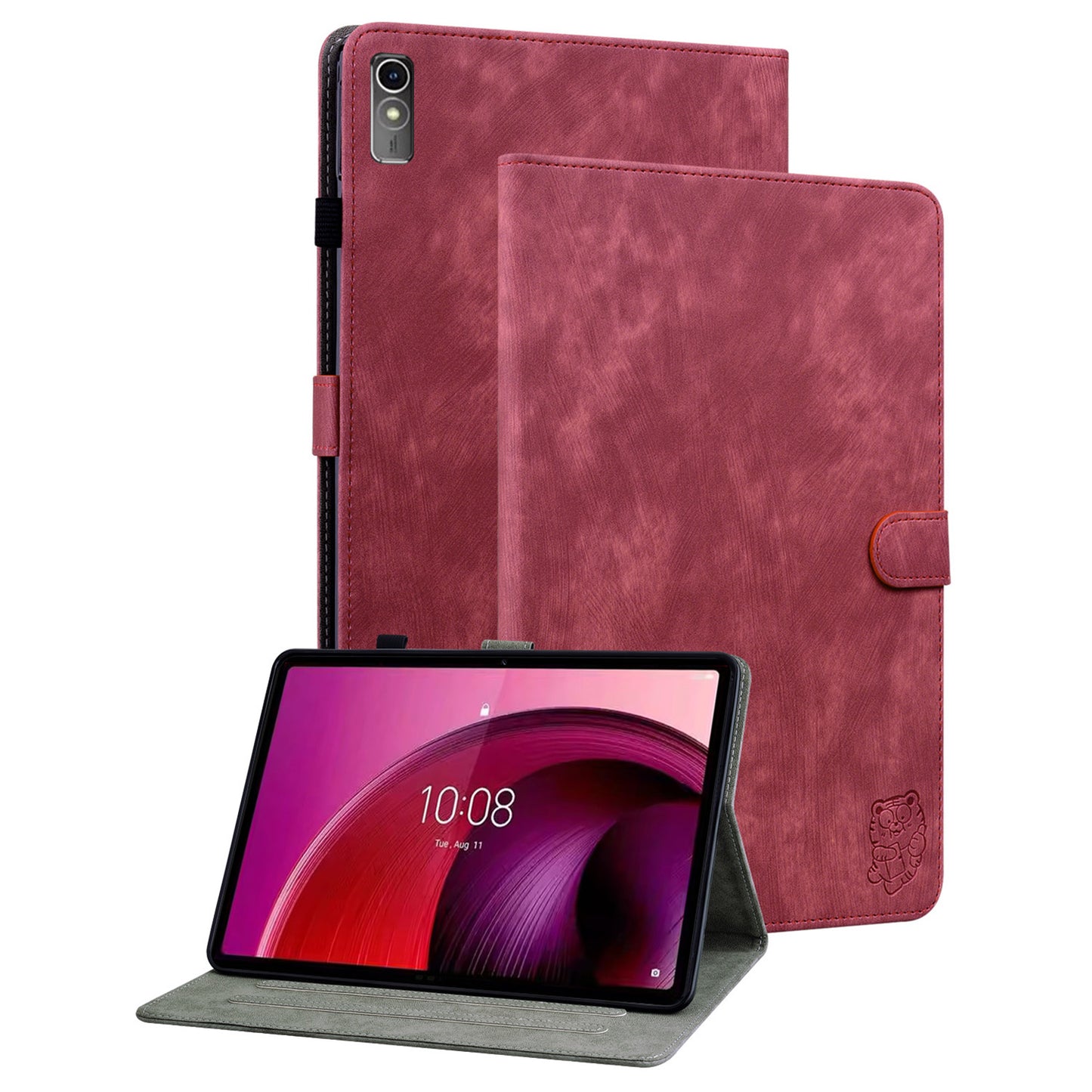 For Lenovo Tab M10 5G Anti-drop Case Imprinted PU Leather Card Holder Tablet Cover