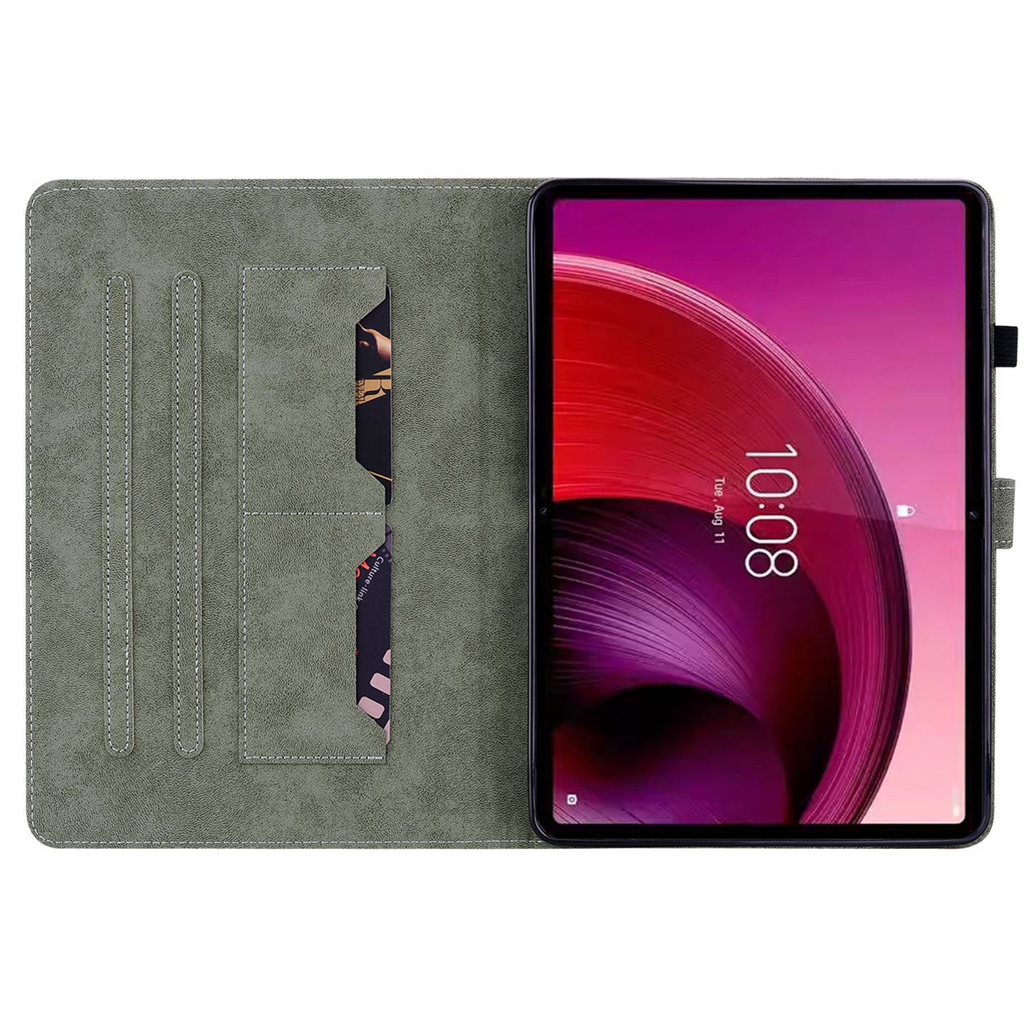 For Lenovo Tab M10 5G Anti-drop Case Imprinted PU Leather Card Holder Tablet Cover