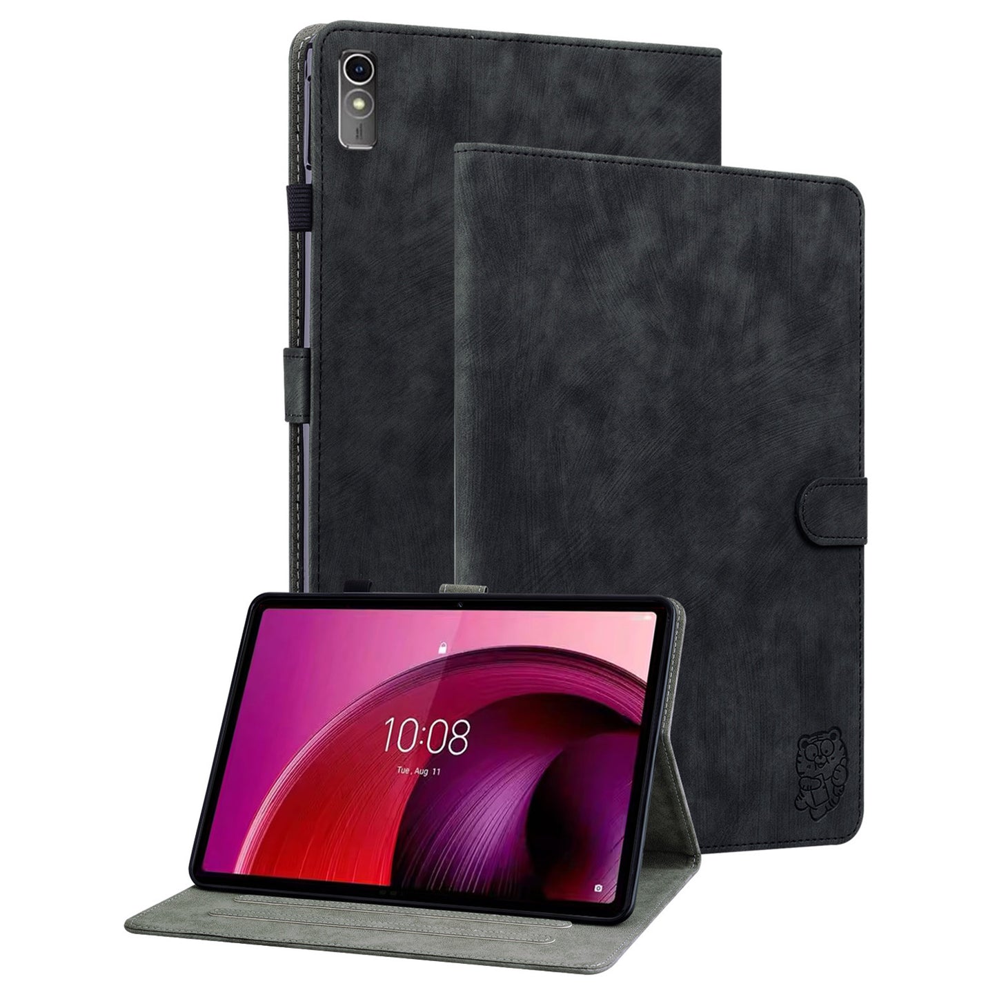 For Lenovo Tab M10 5G Anti-drop Case Imprinted PU Leather Card Holder Tablet Cover