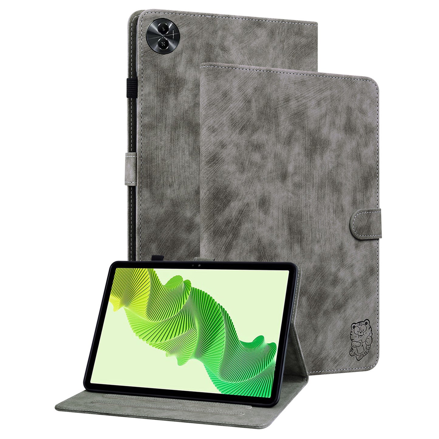 For Realme Pad 2 PU Leather Case Imprinted Card Holder Tablet Stand Cover